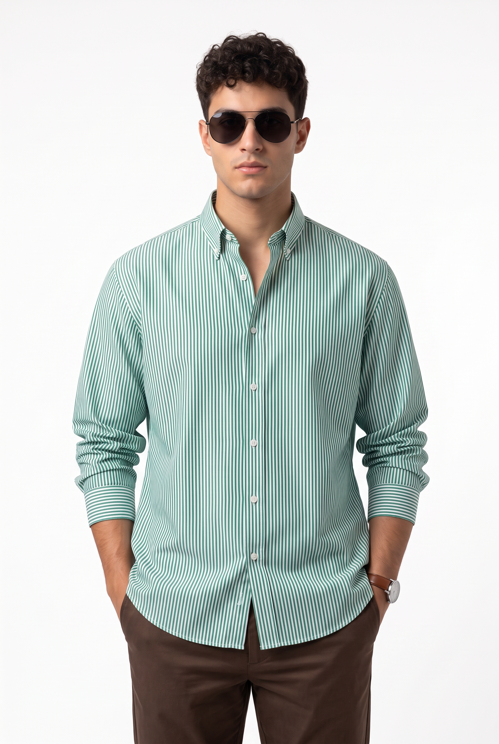 Sage Green Slim Formal Shirt