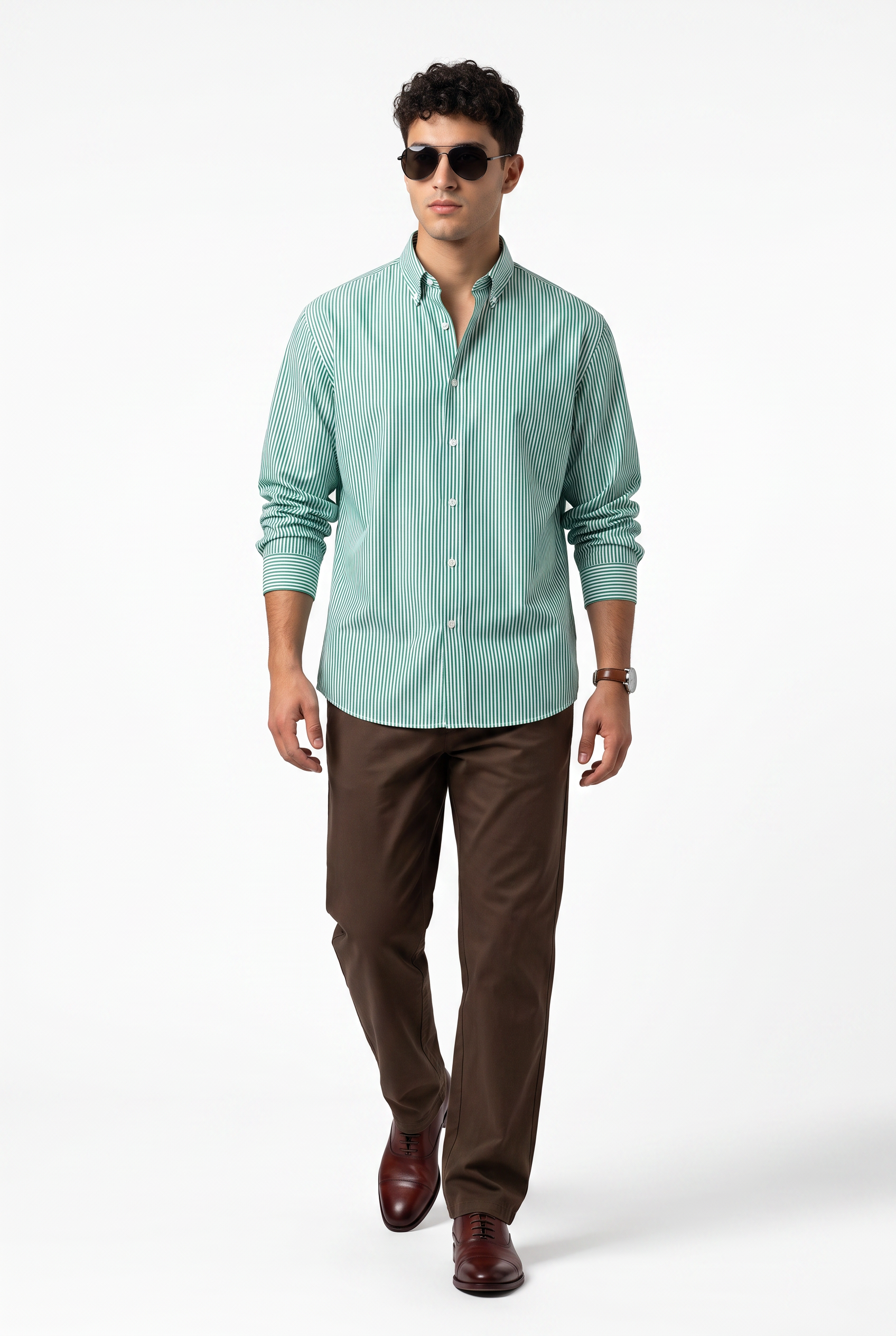 Sage Green Slim Formal Shirt