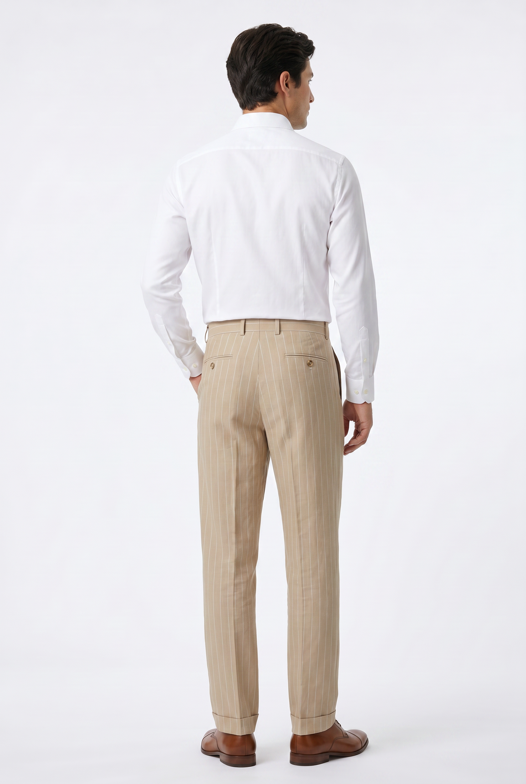 Beige Slim Formal Trouser