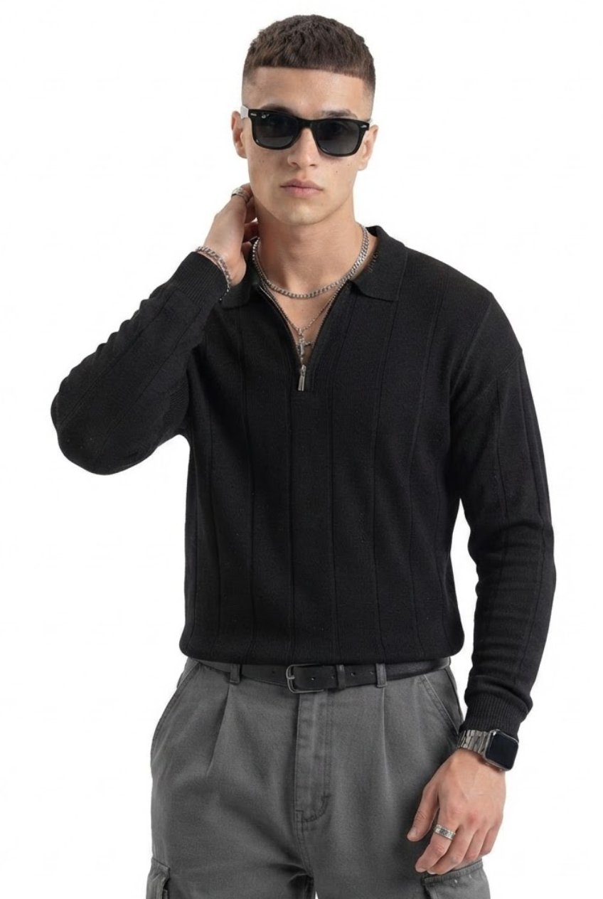 Black Dropped Shoulder Oversized Tee