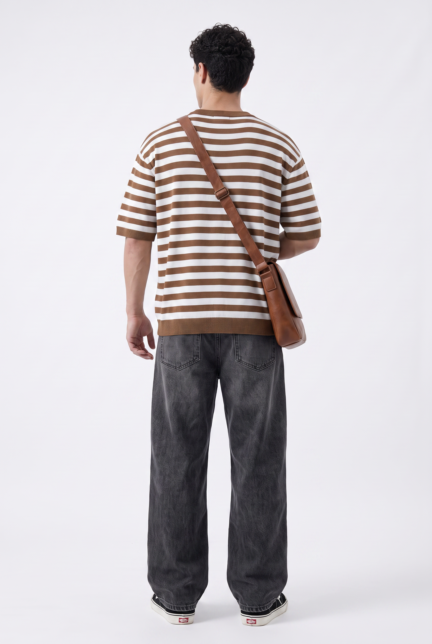 Brown Dropped Shoulder Oversized Tee