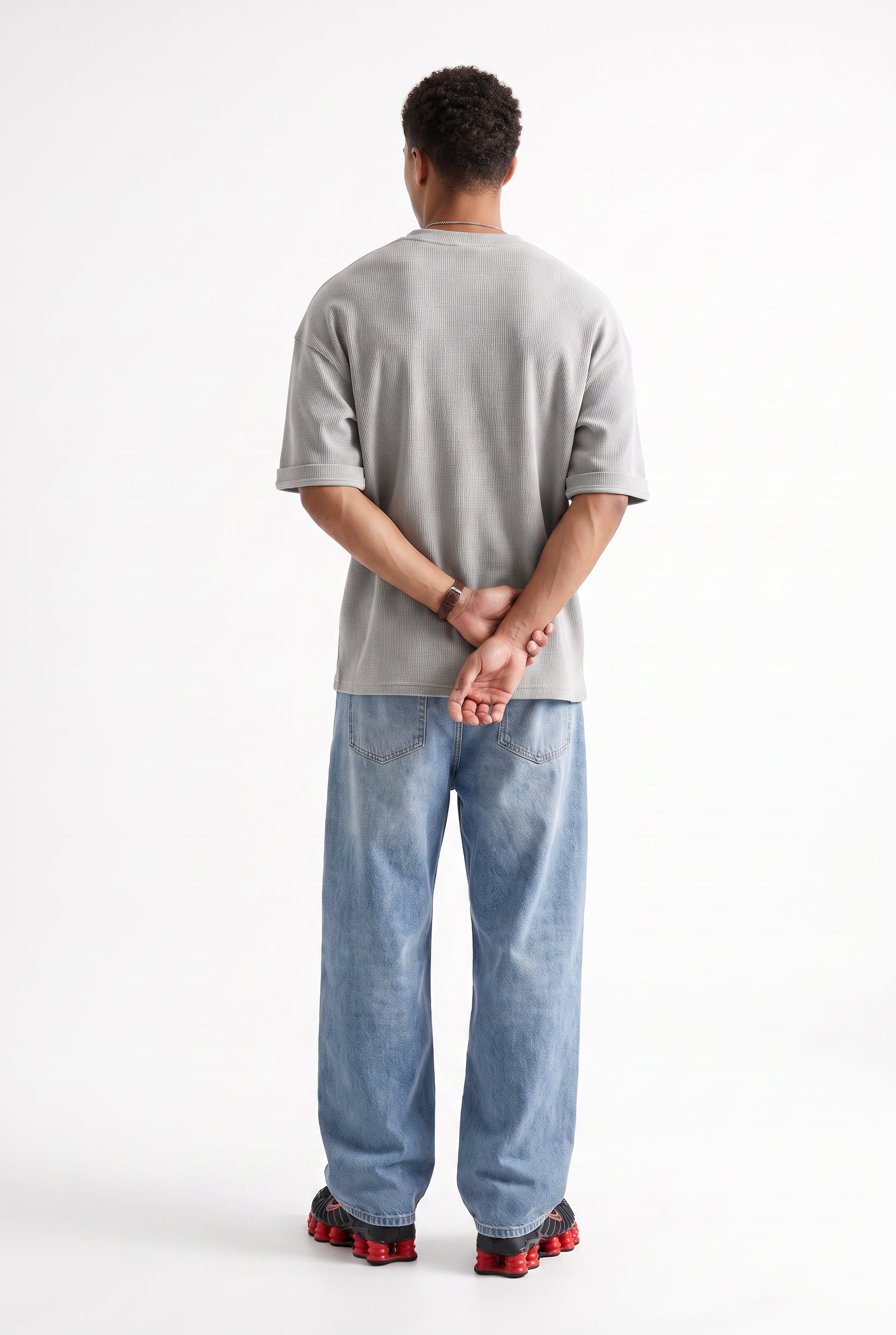 Grey Dropped Shoulder Oversized Tee