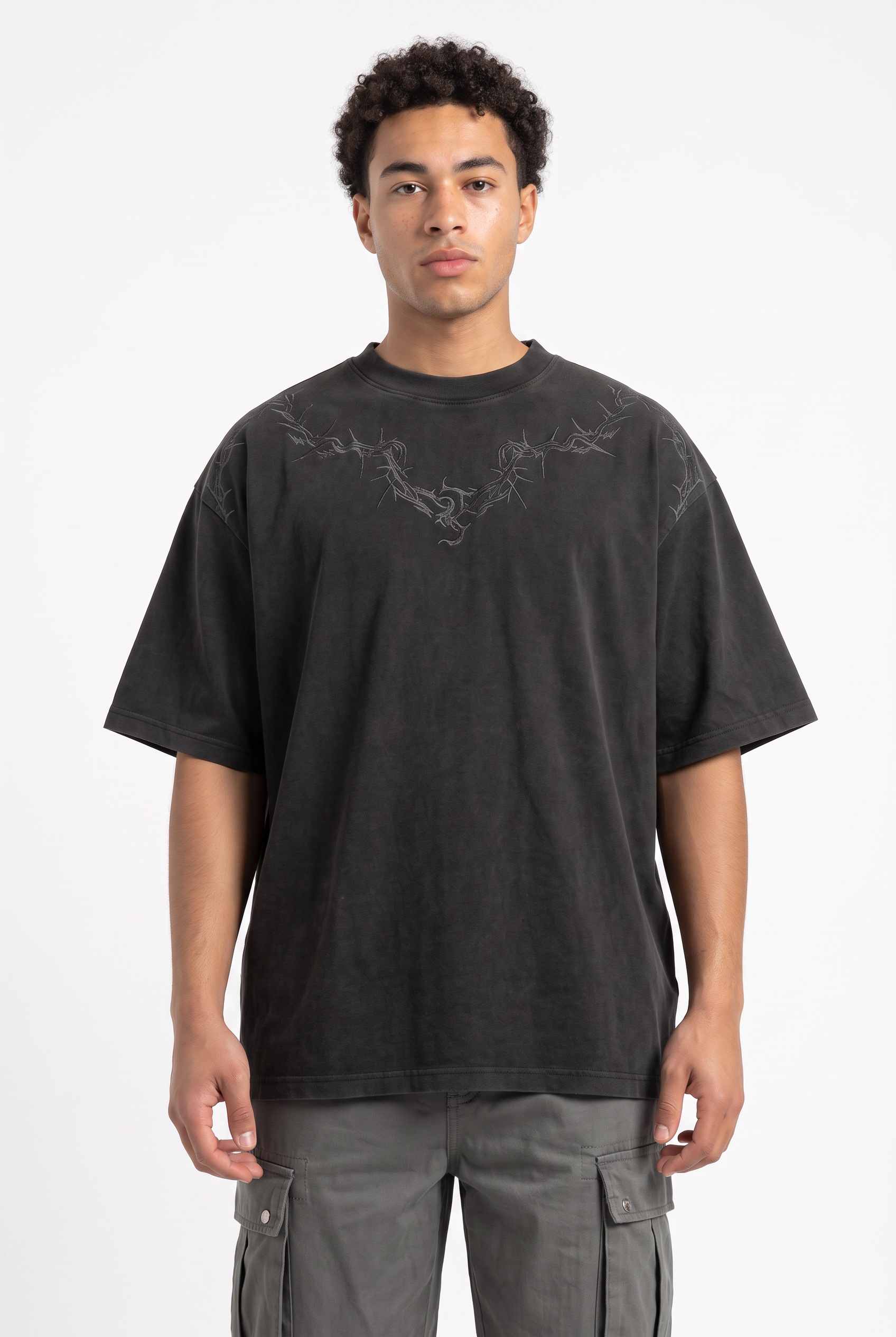 Black Dropped Shoulder Oversized Tee