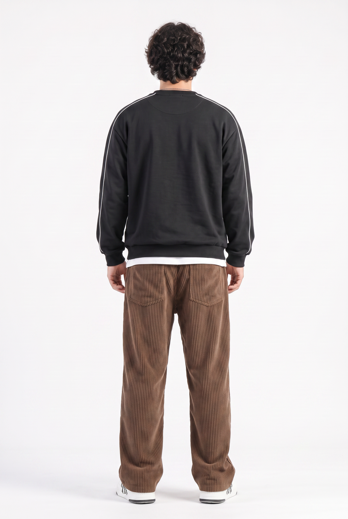Pleated Brown Wide Leg Trousers