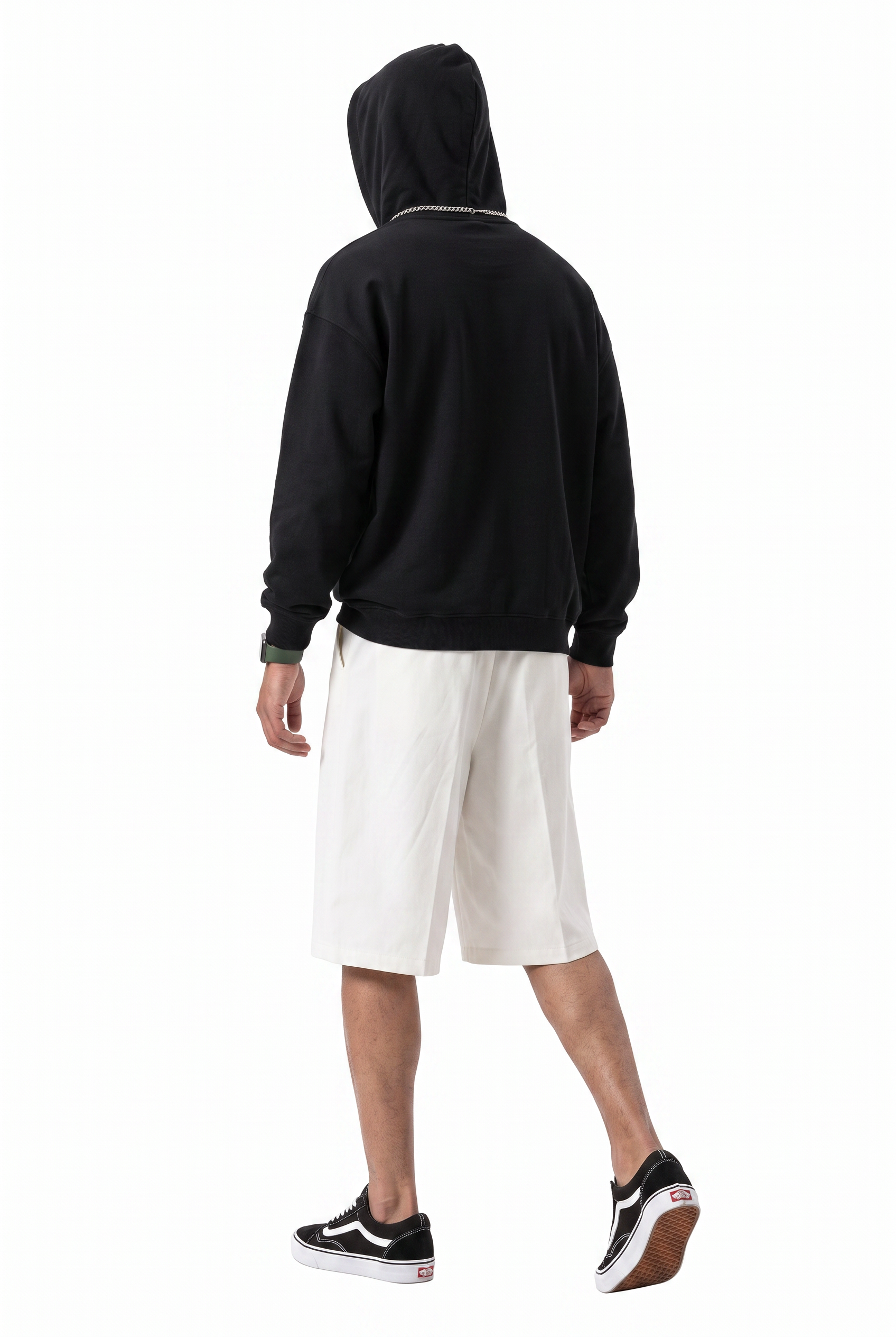 White Drawstring Regular Shorts