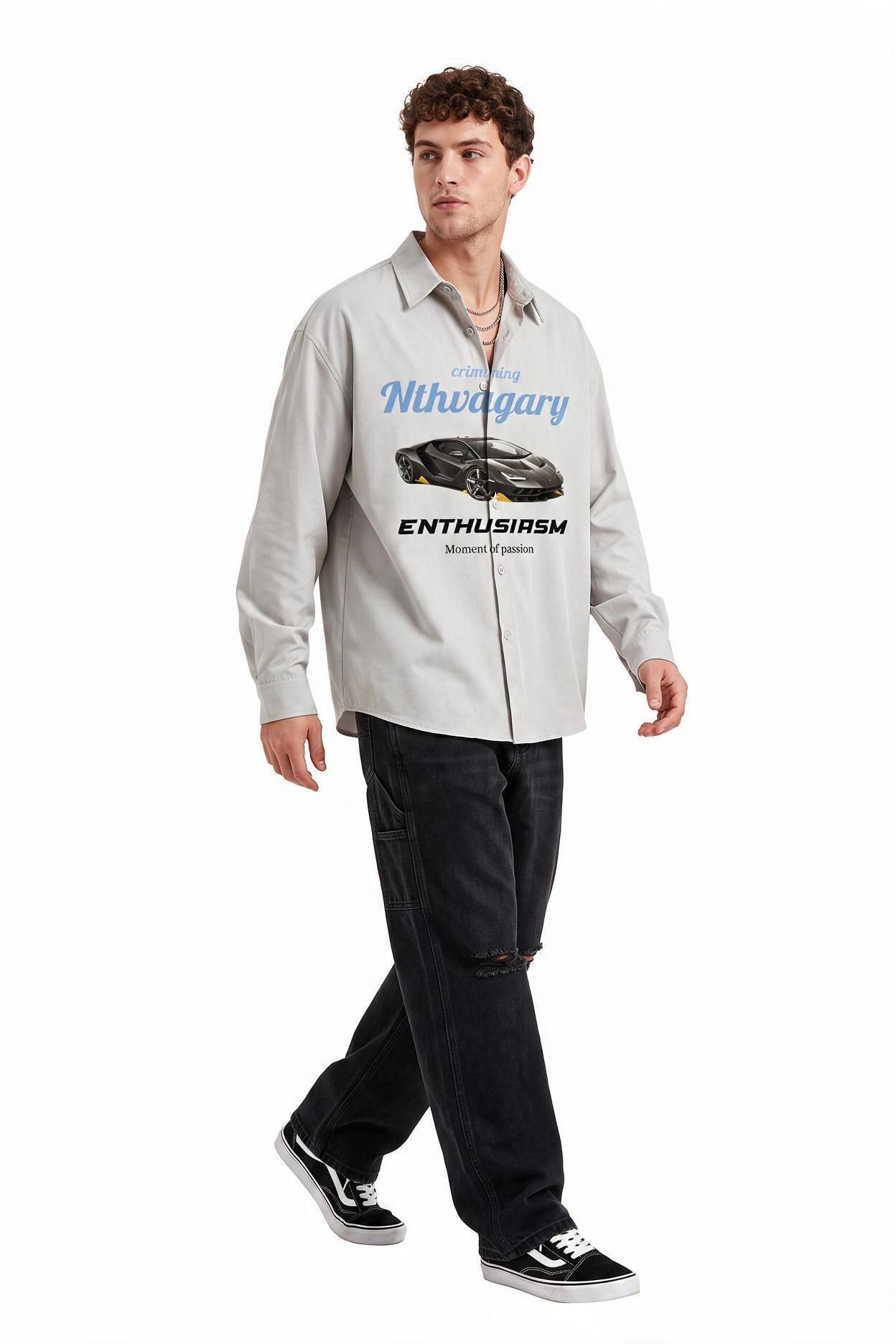 White Chest Pocket Casual Shirt
