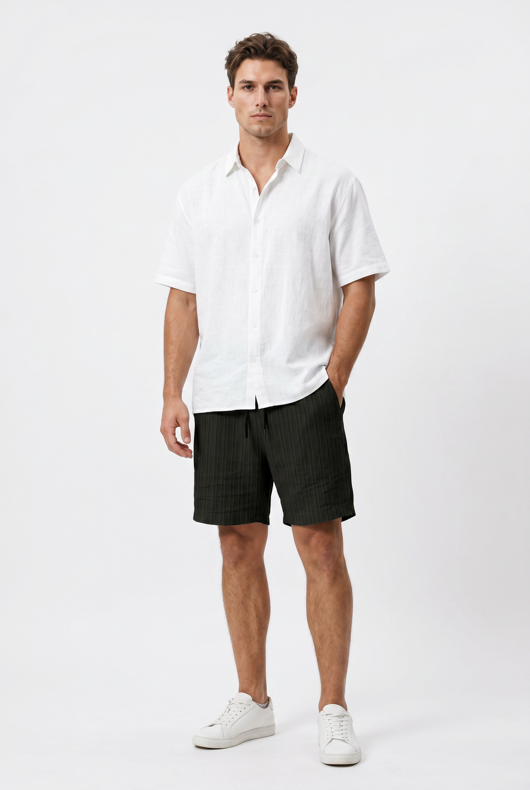 Black Relaxed Drawstring Shorts