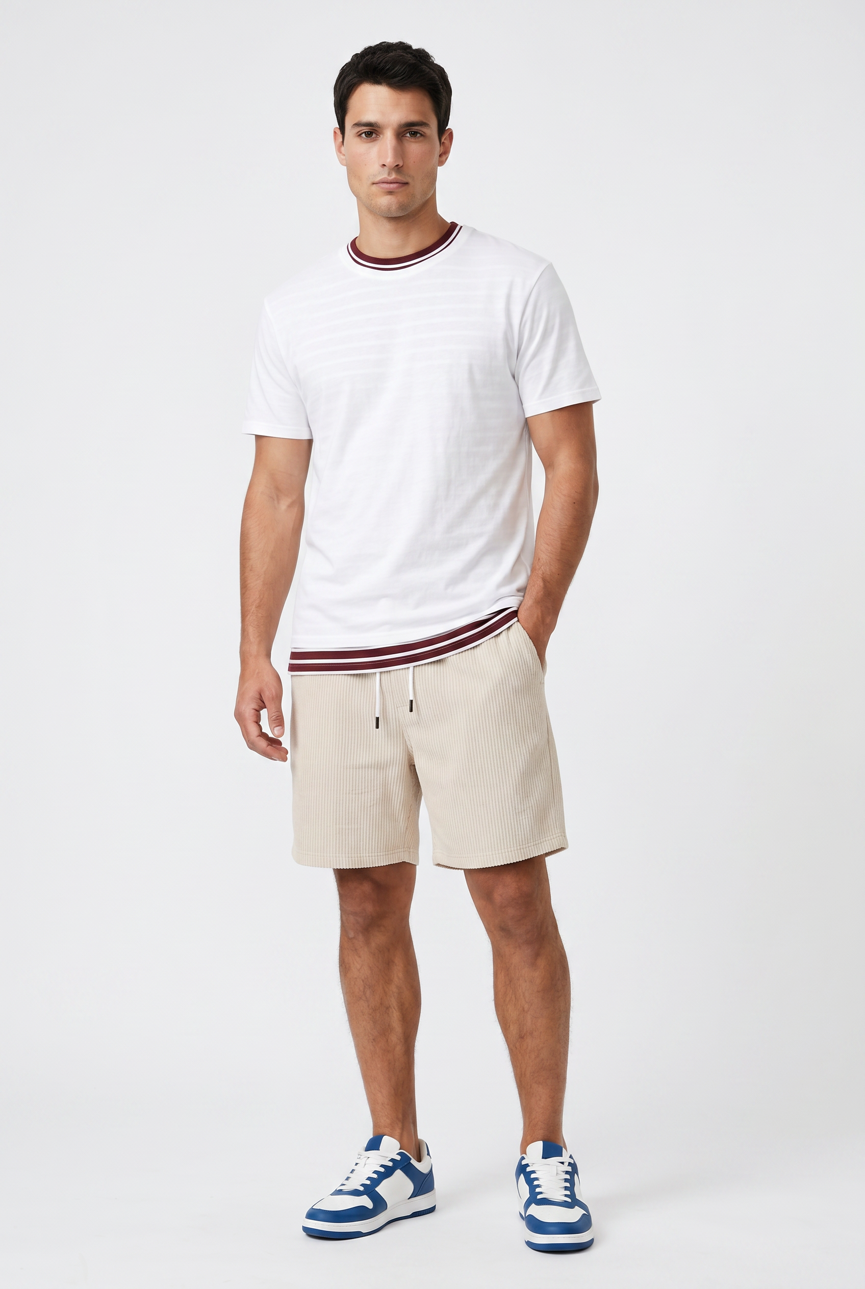 Cream Relaxed Casual Shorts