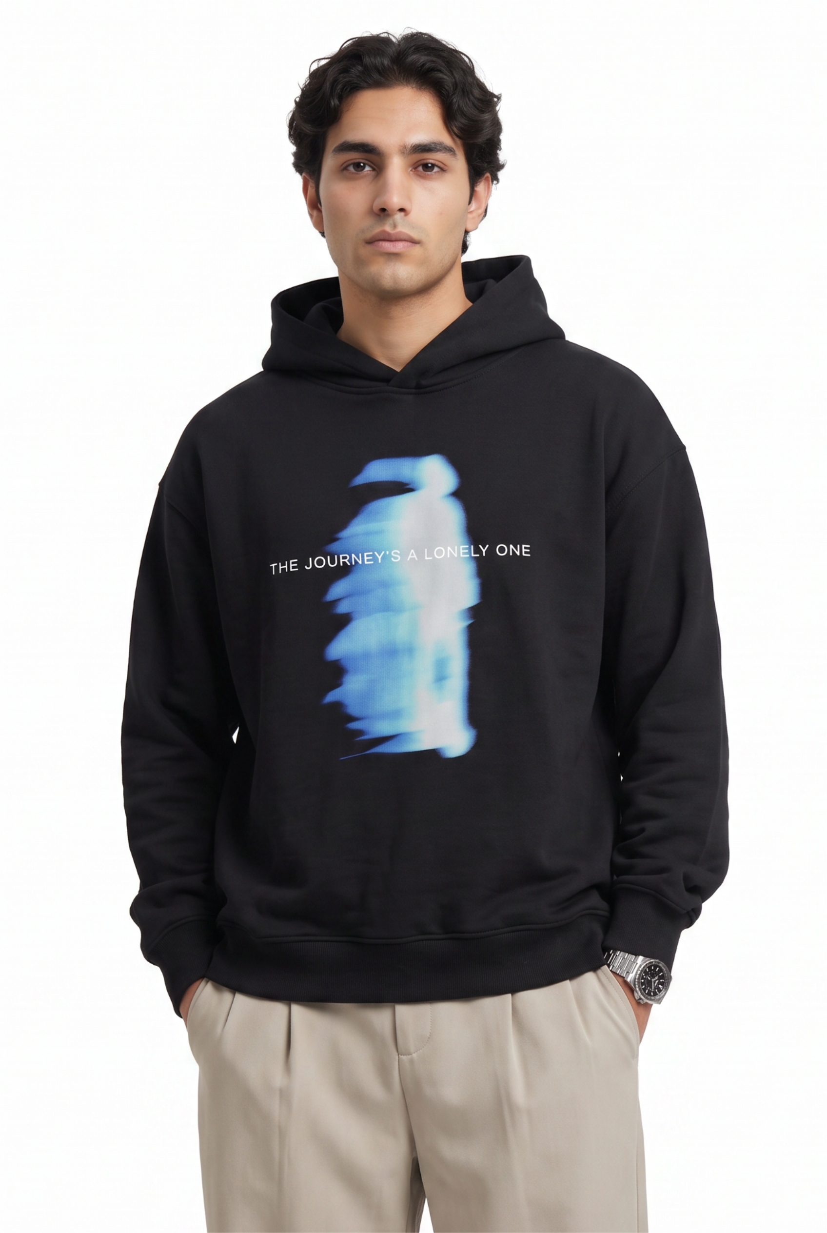 Black Ribbed Oversized Sweatshirt