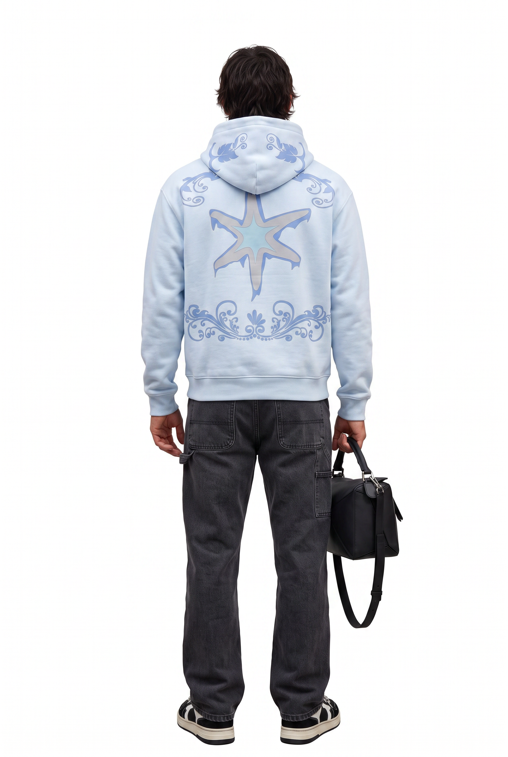 Steel Blue Oversized Kangaroo Pocket Hoodie