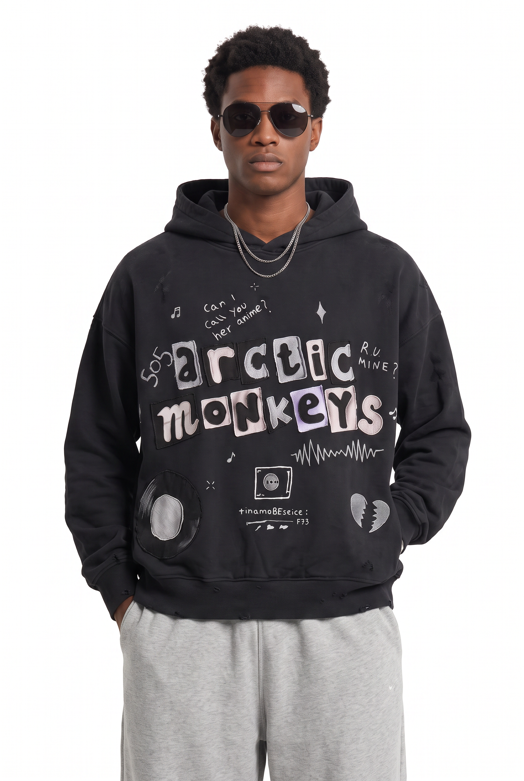 Black Oversized Drawstring Hoodie