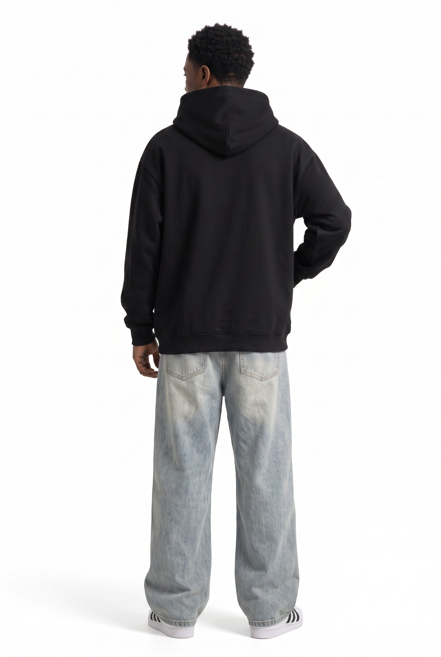 Black Oversized Drawstring Hoodie