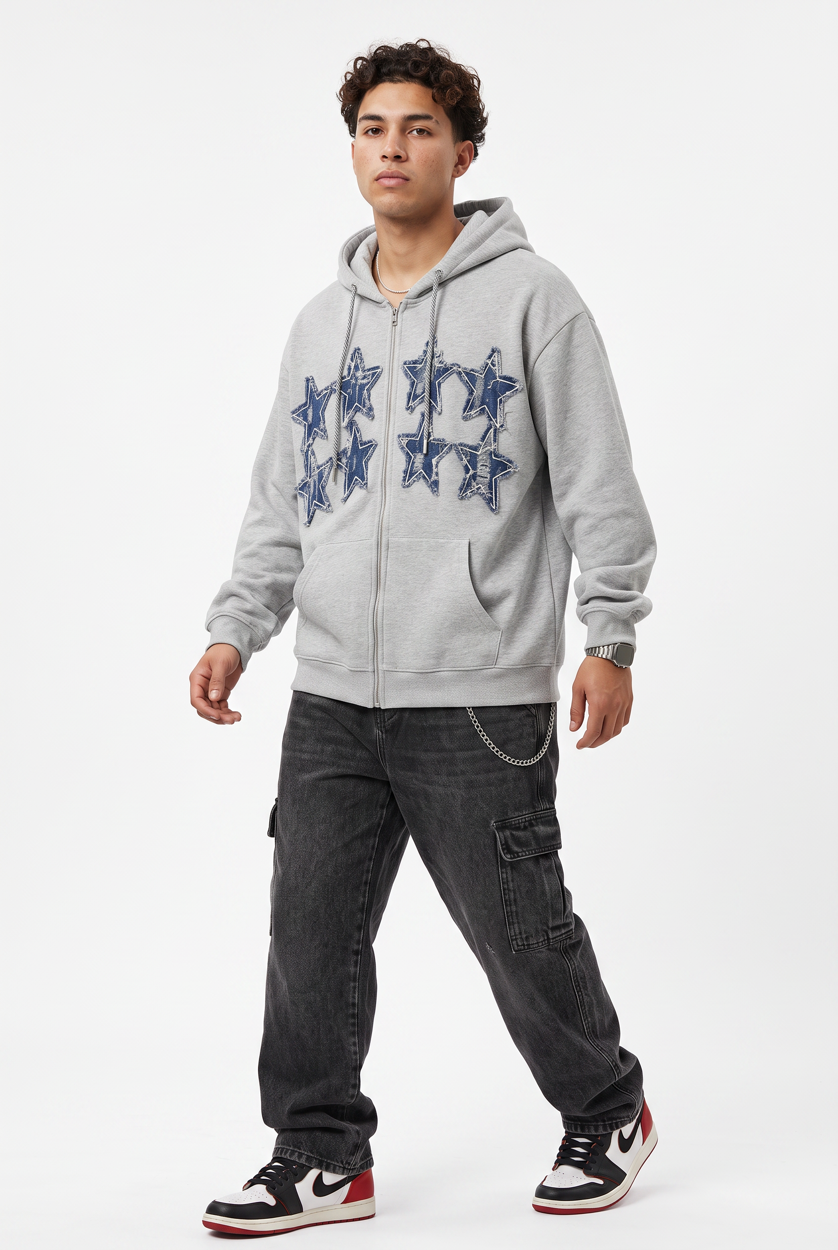 Grey Oversized Drawstring Hoodie