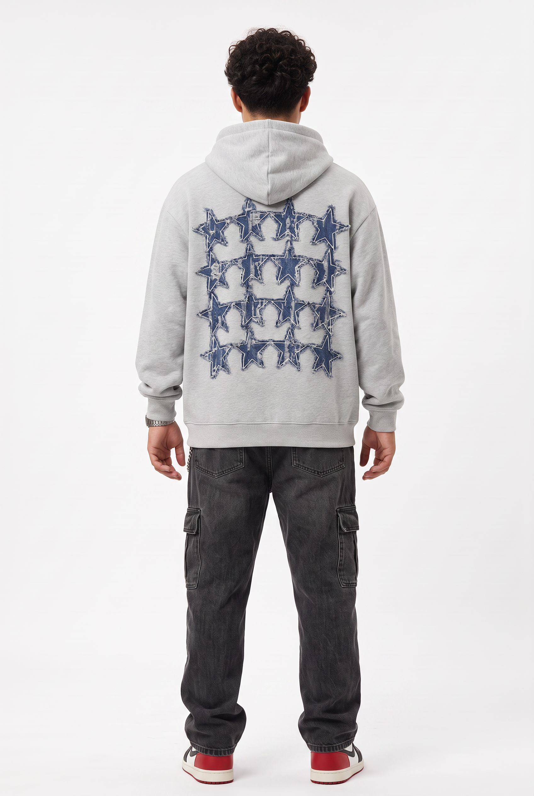 Grey Oversized Drawstring Hoodie