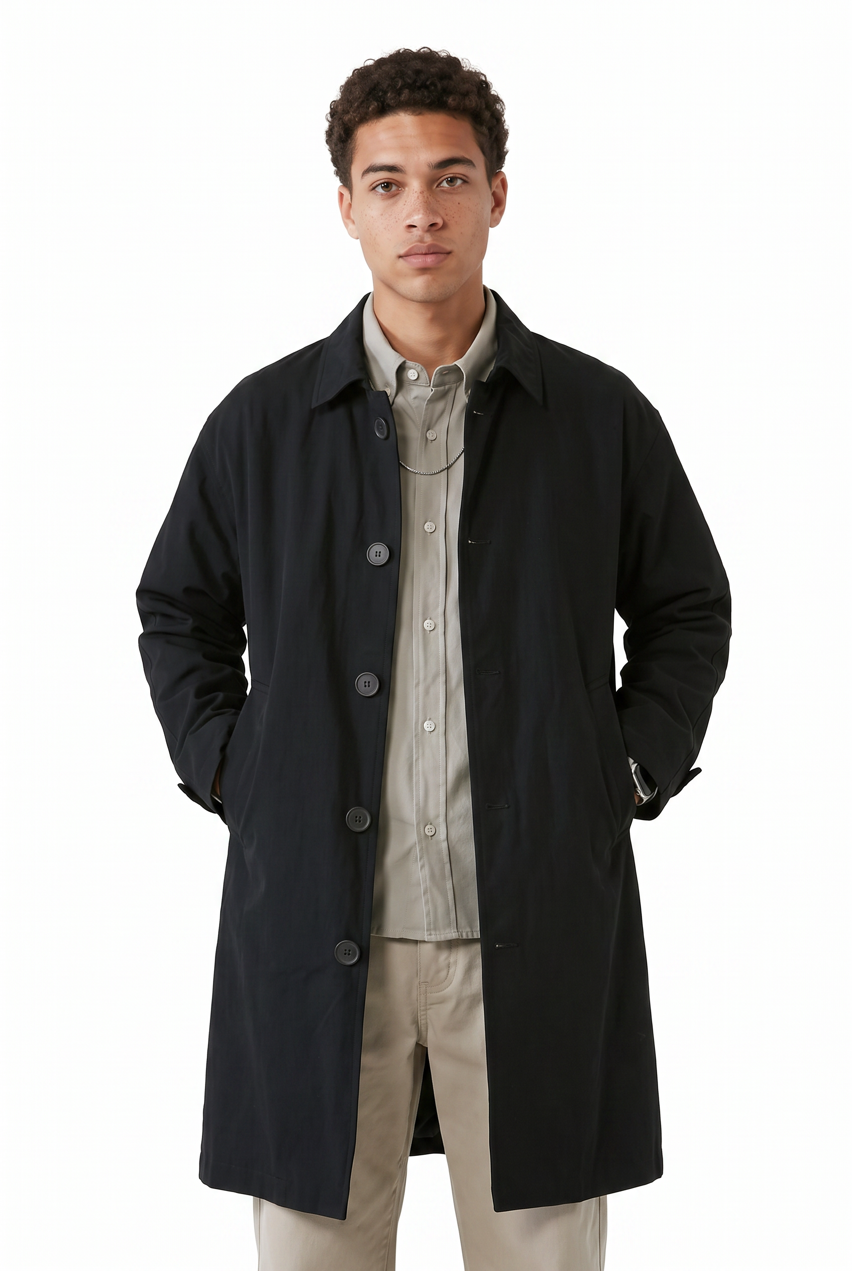 Navy Slim Single-Button Blazer