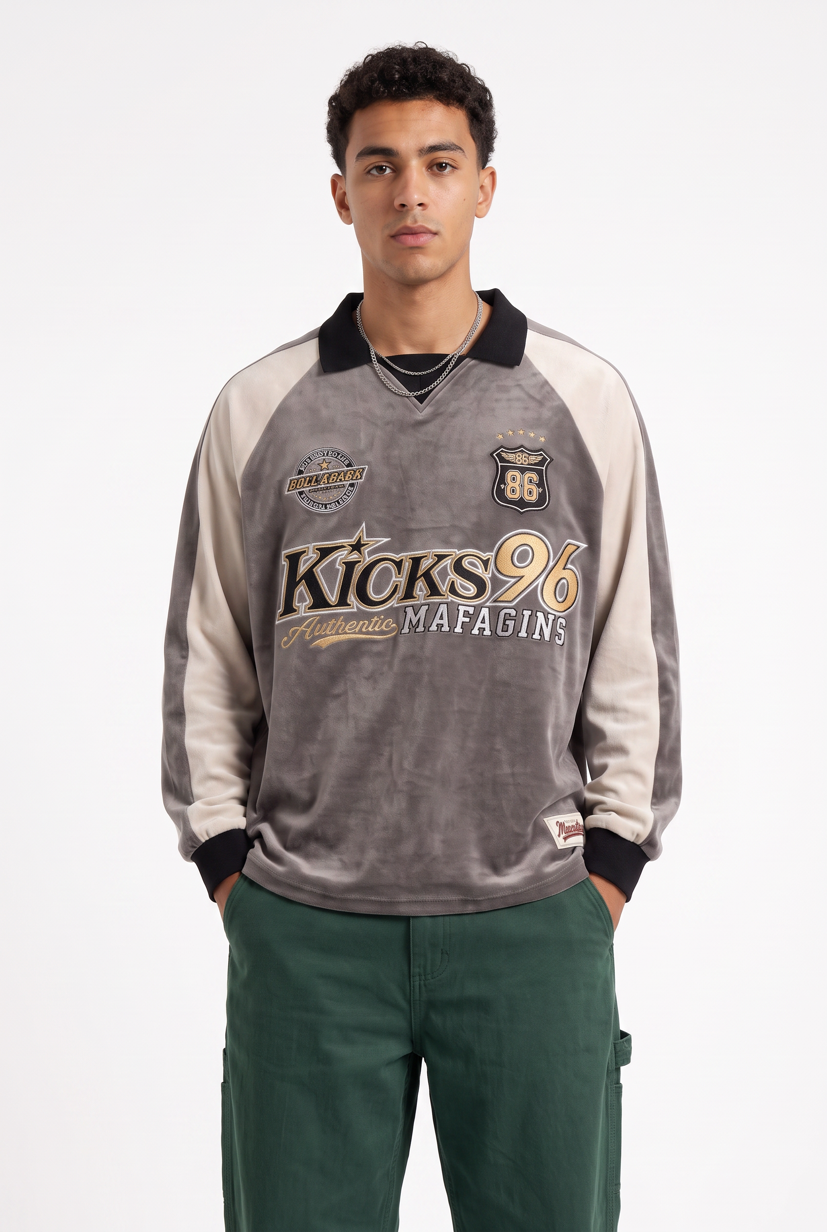 Grey Oversized Crew Neck Sweatshirt