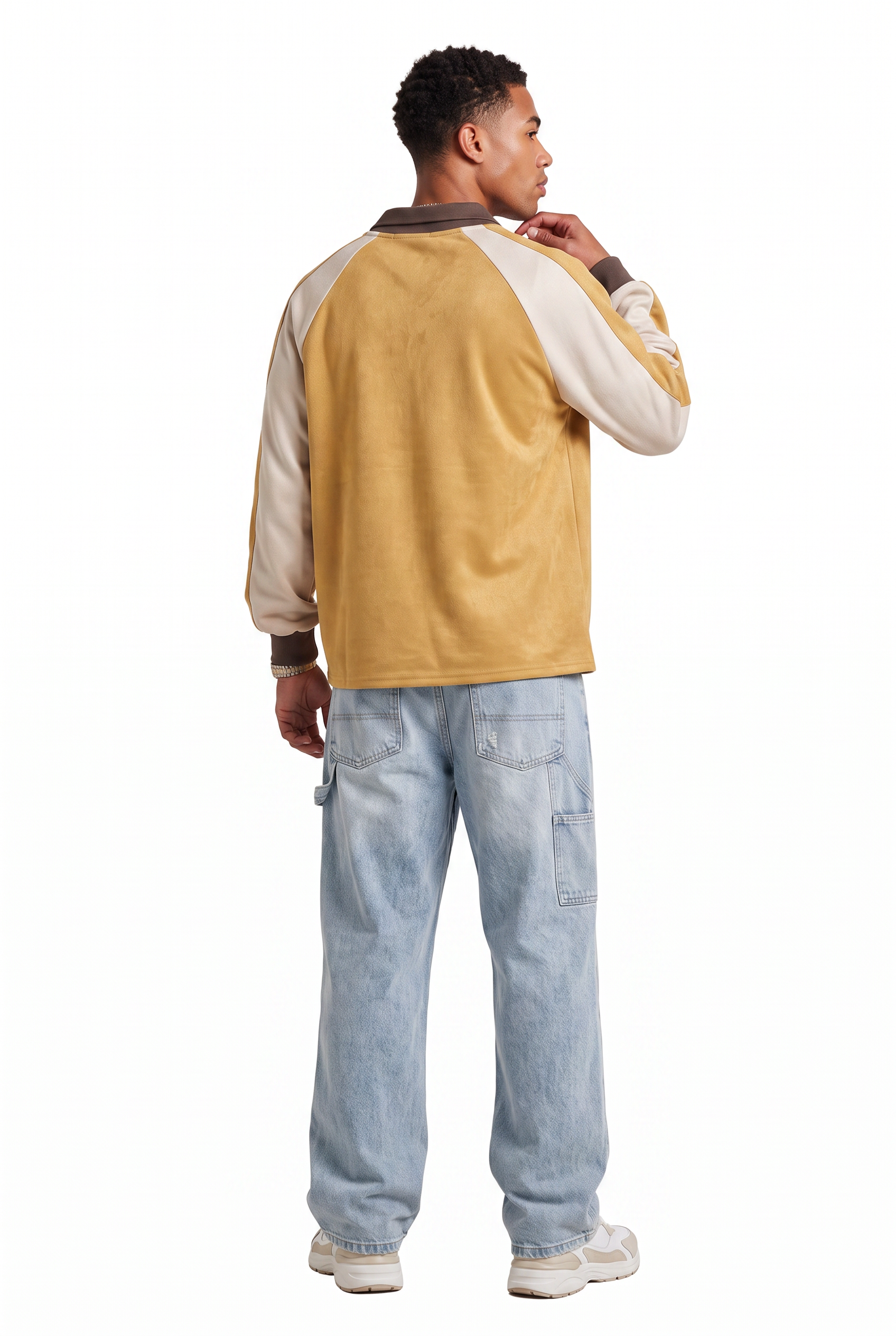 Yellow Ribbed Oversized Sweatshirt