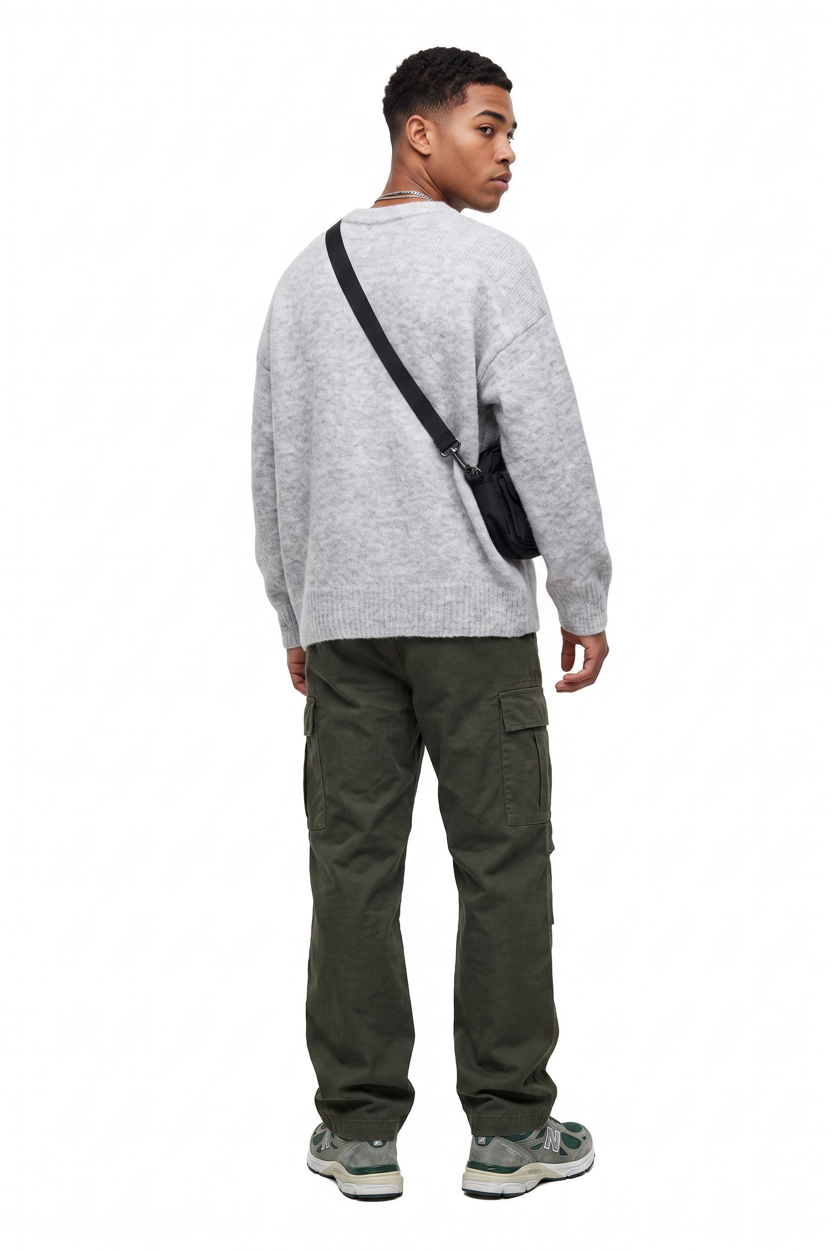 Grey Ribbed Oversized Sweatshirt