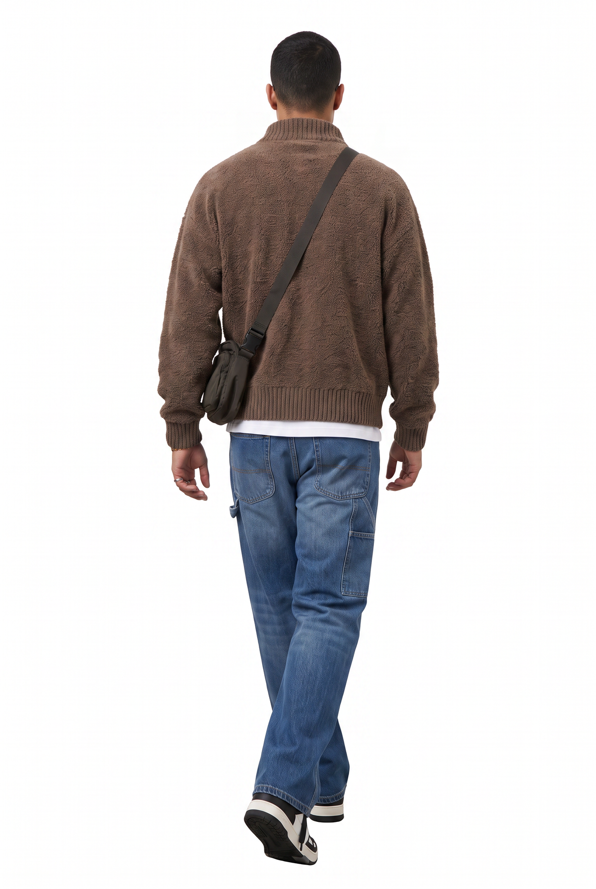 Brown Oversized Sherpa Fleece Jacket