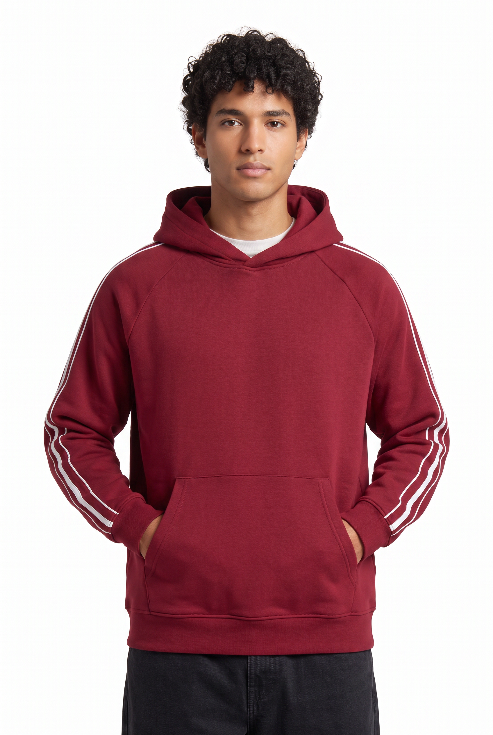 Red Oversized Drawstring Hoodie