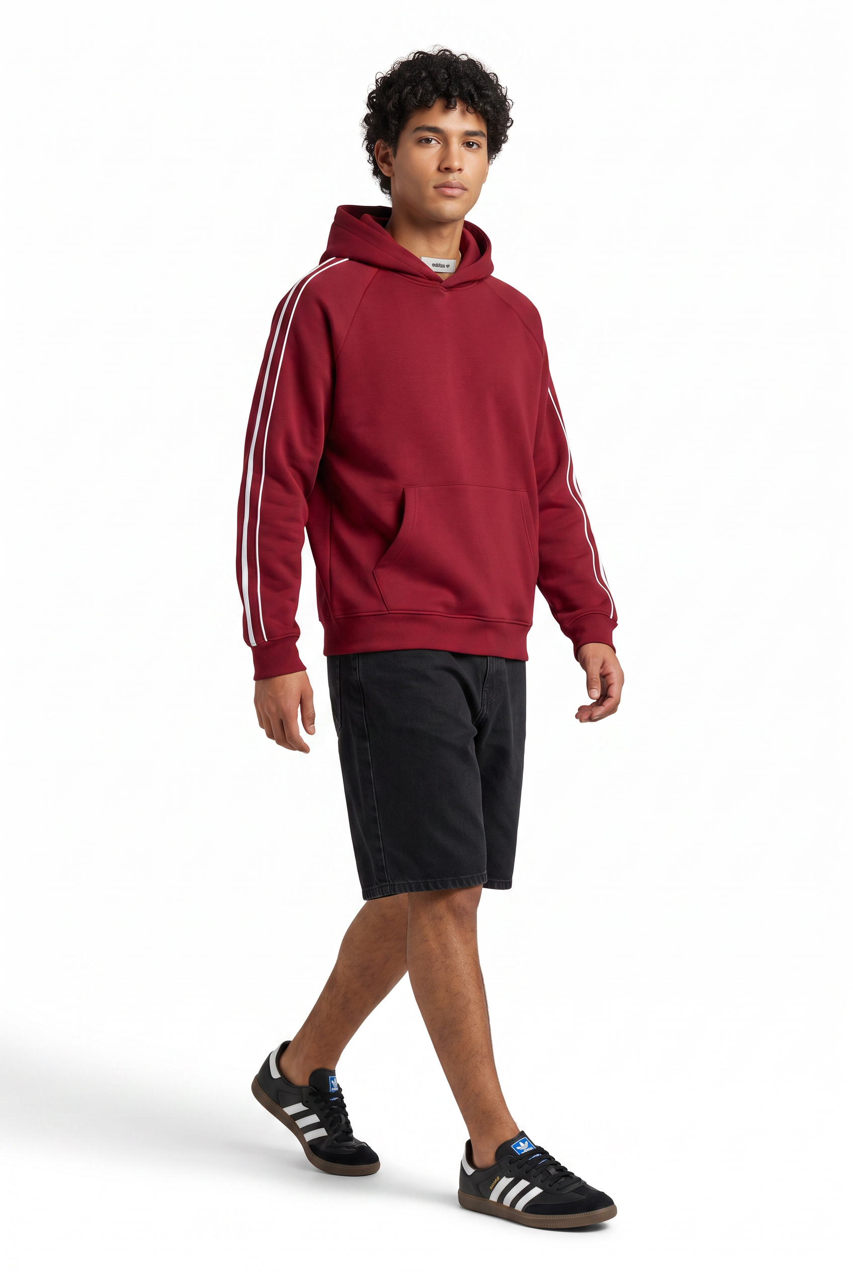 Red Oversized Drawstring Hoodie