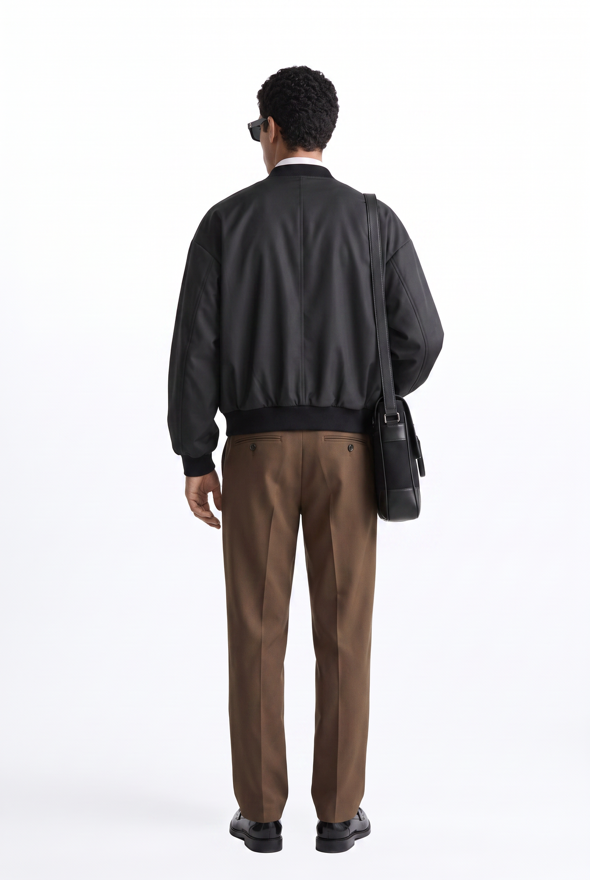 Black Oversized Bomber Jacket
