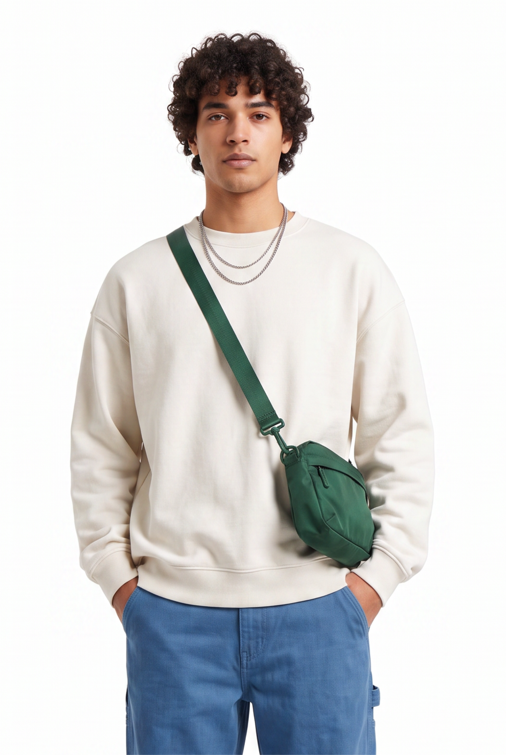 Cream Ribbed Oversized Sweatshirt