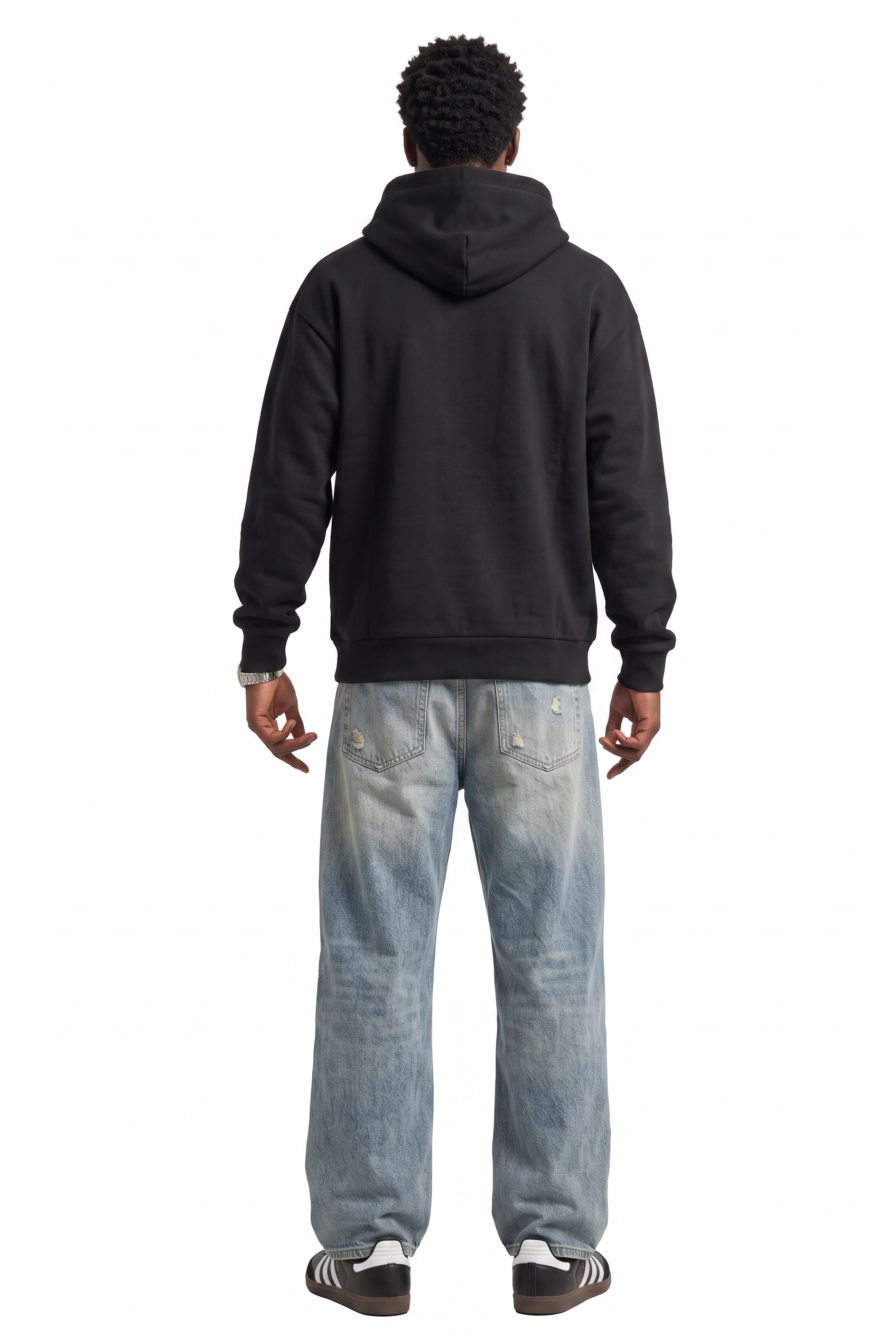 Black Oversized Drawstring Hoodie