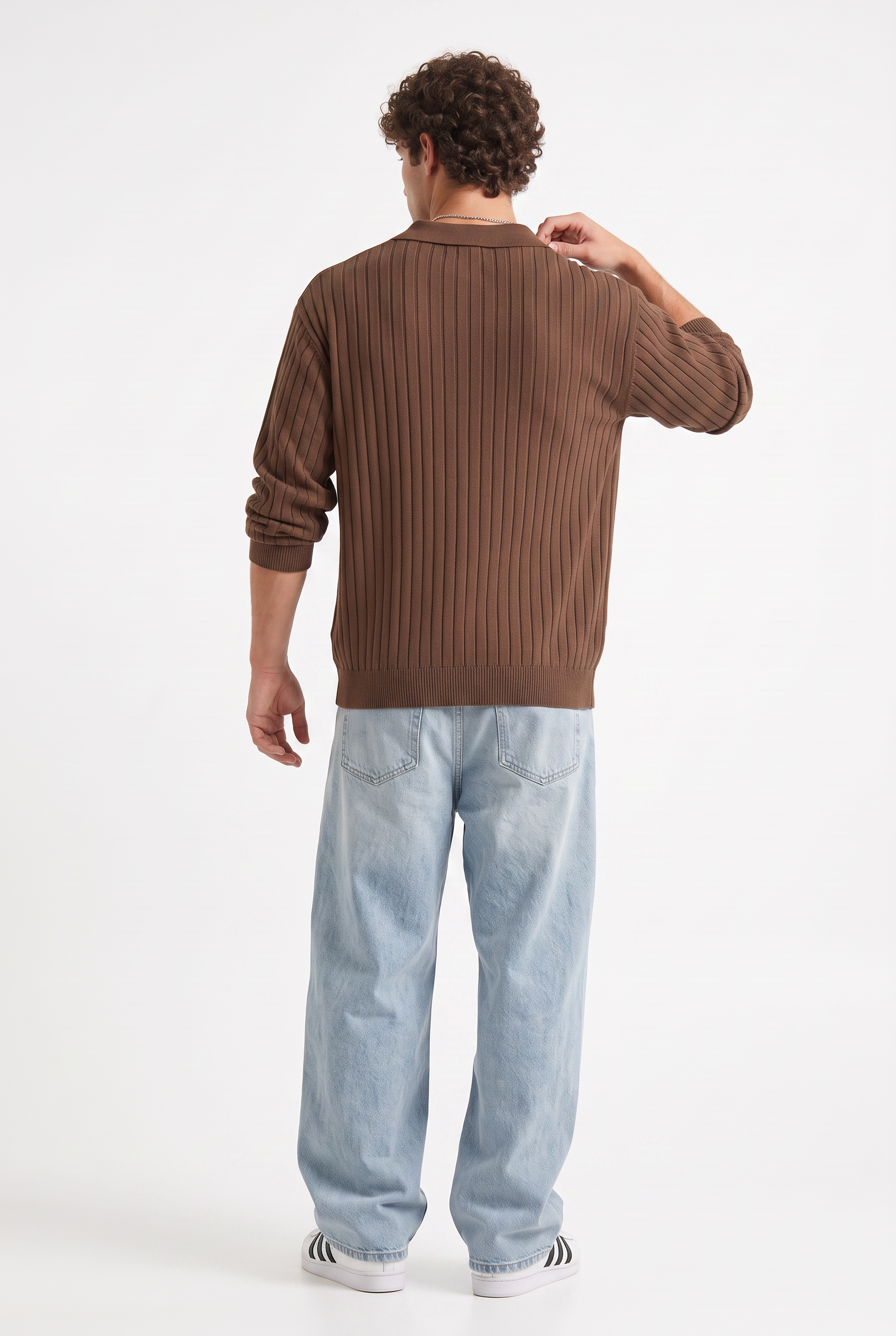 Brown Oversized Crew Neck Tee