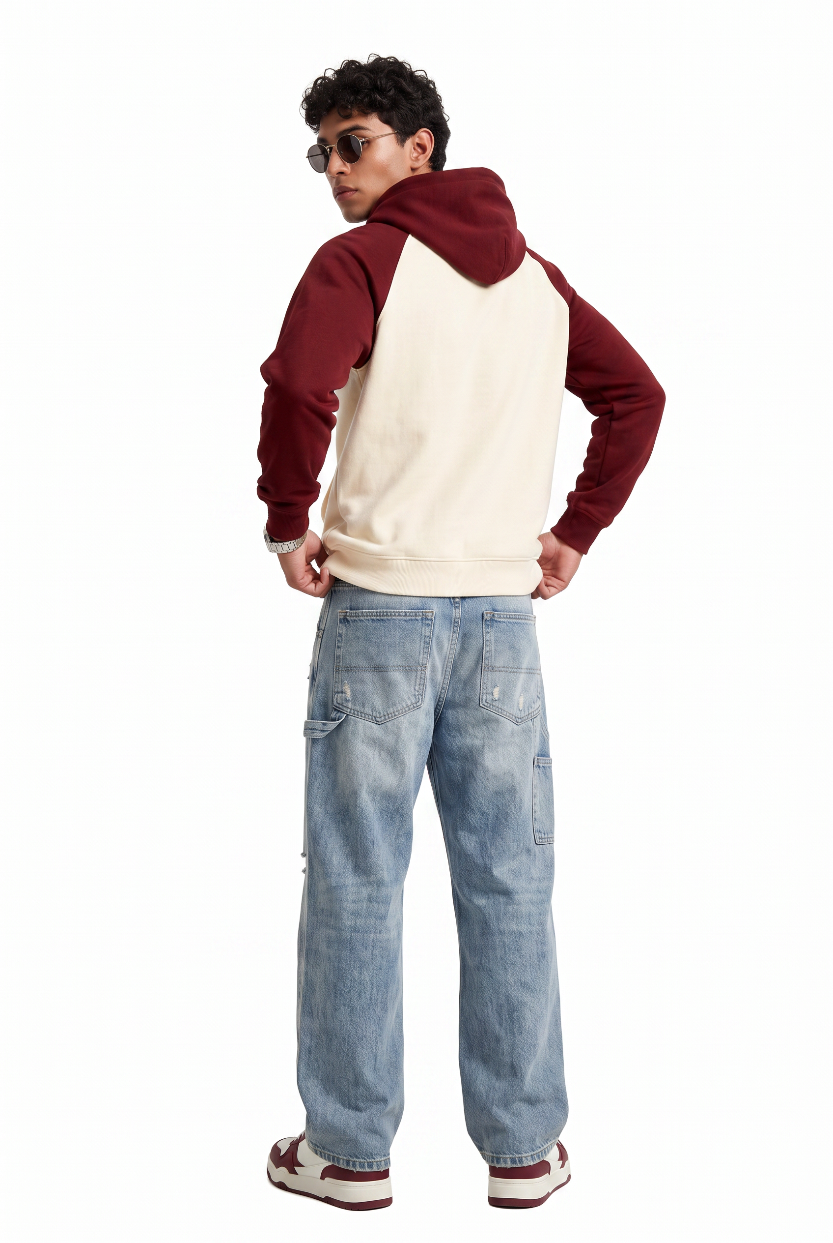 Cream Oversized Drawstring Hoodie