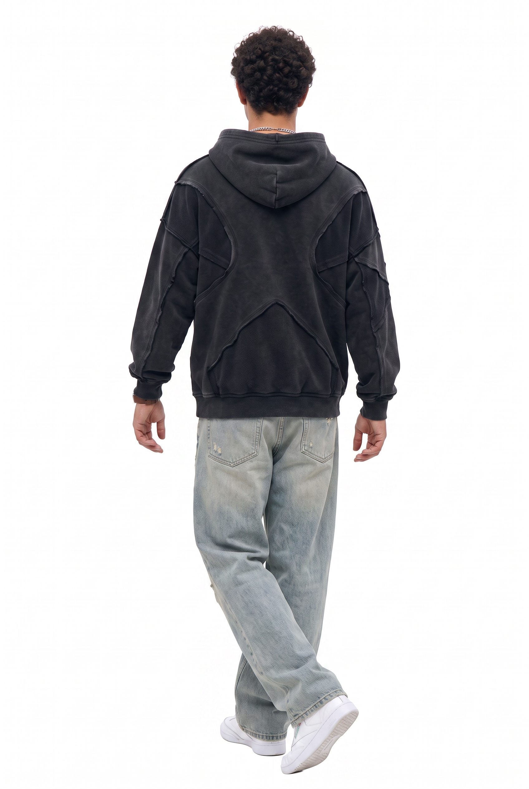 Black Oversized Drawstring Hoodie