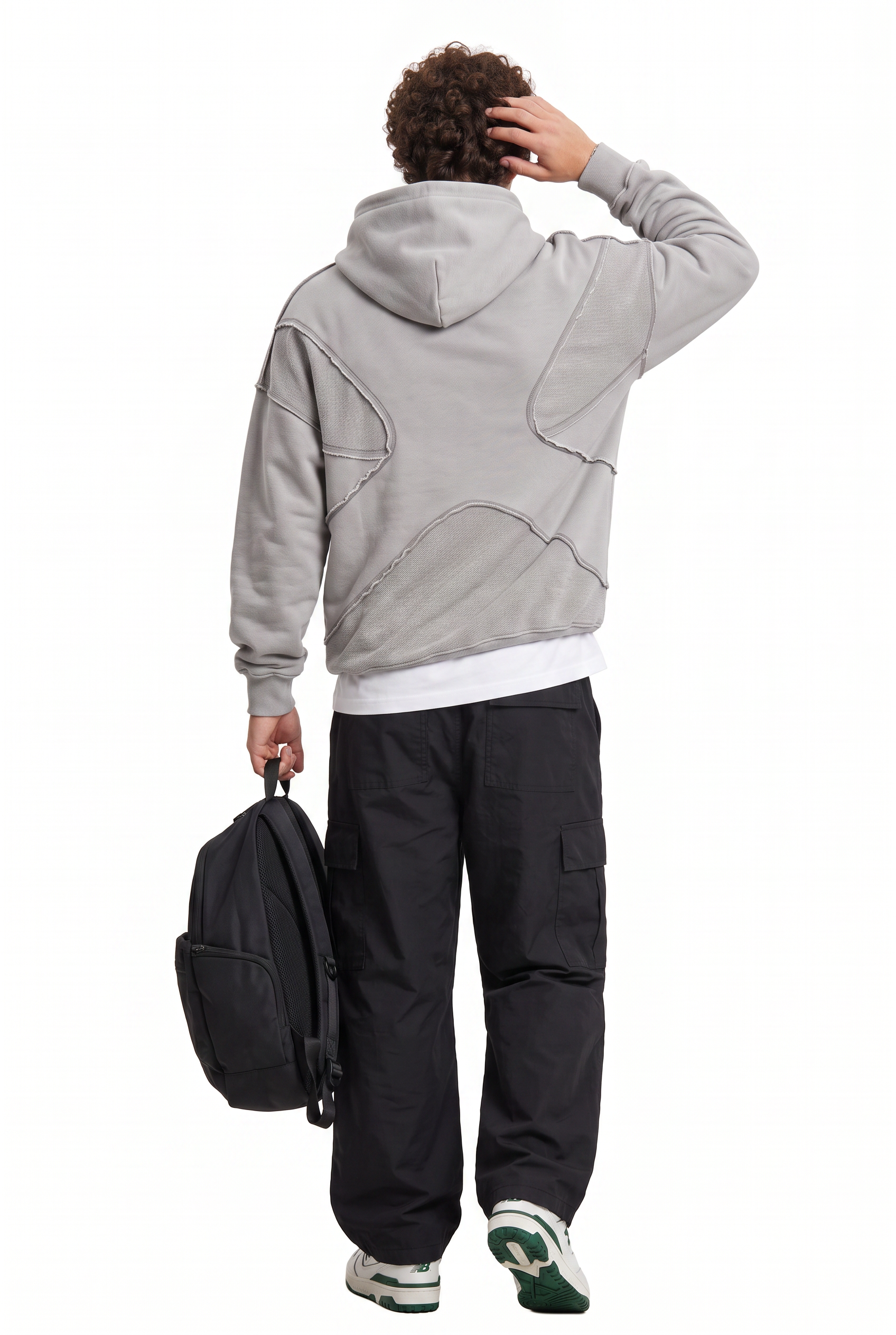 Grey Oversized Drawstring Hoodie