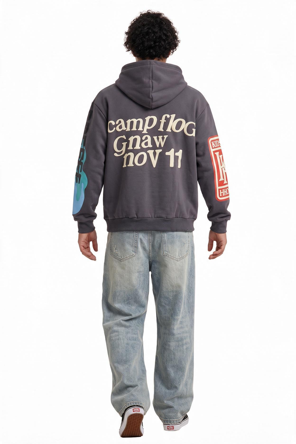 Grey Oversized Drawstring Hoodie