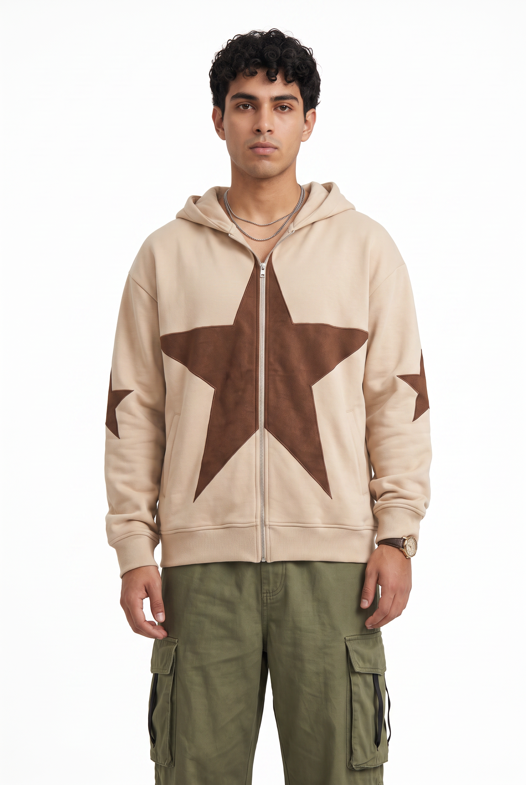 Brown Oversized Drawstring Hoodie