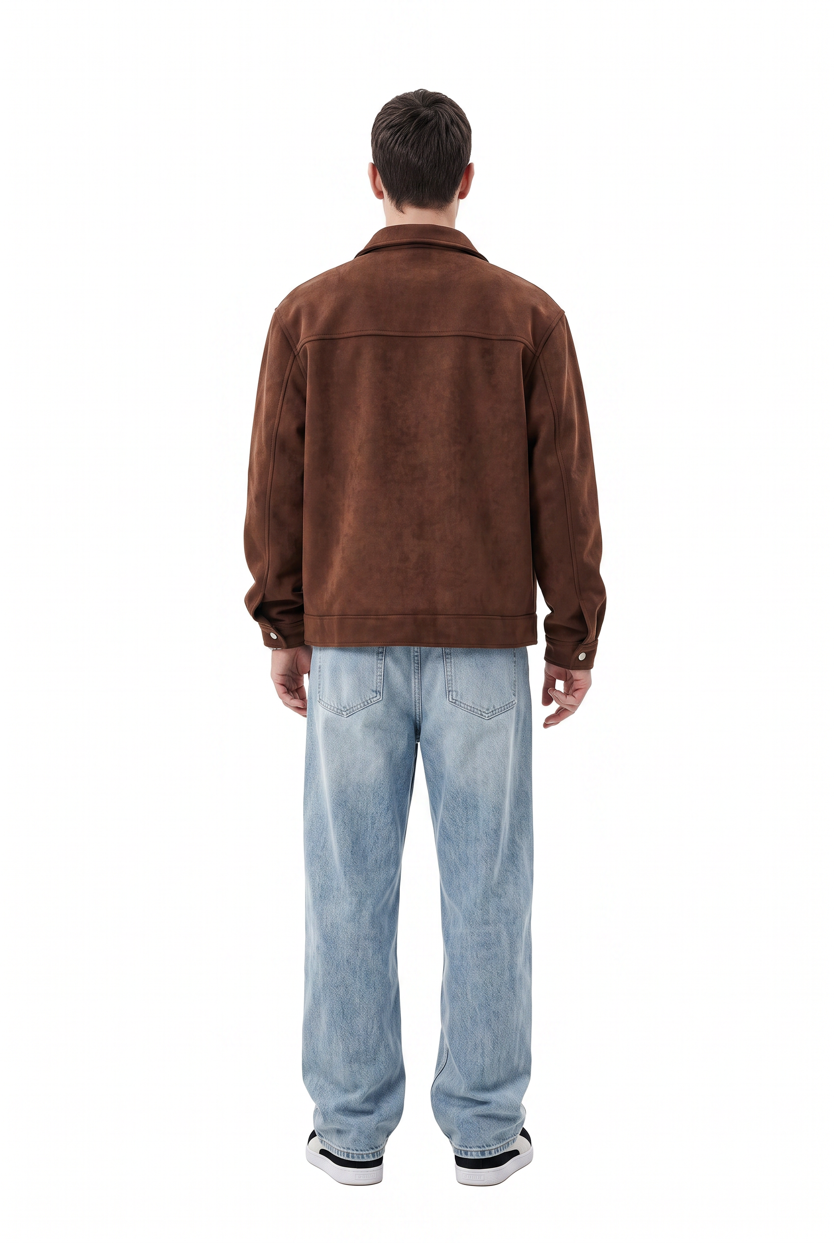 Brown Zip Placket Flap Pocket Jacket