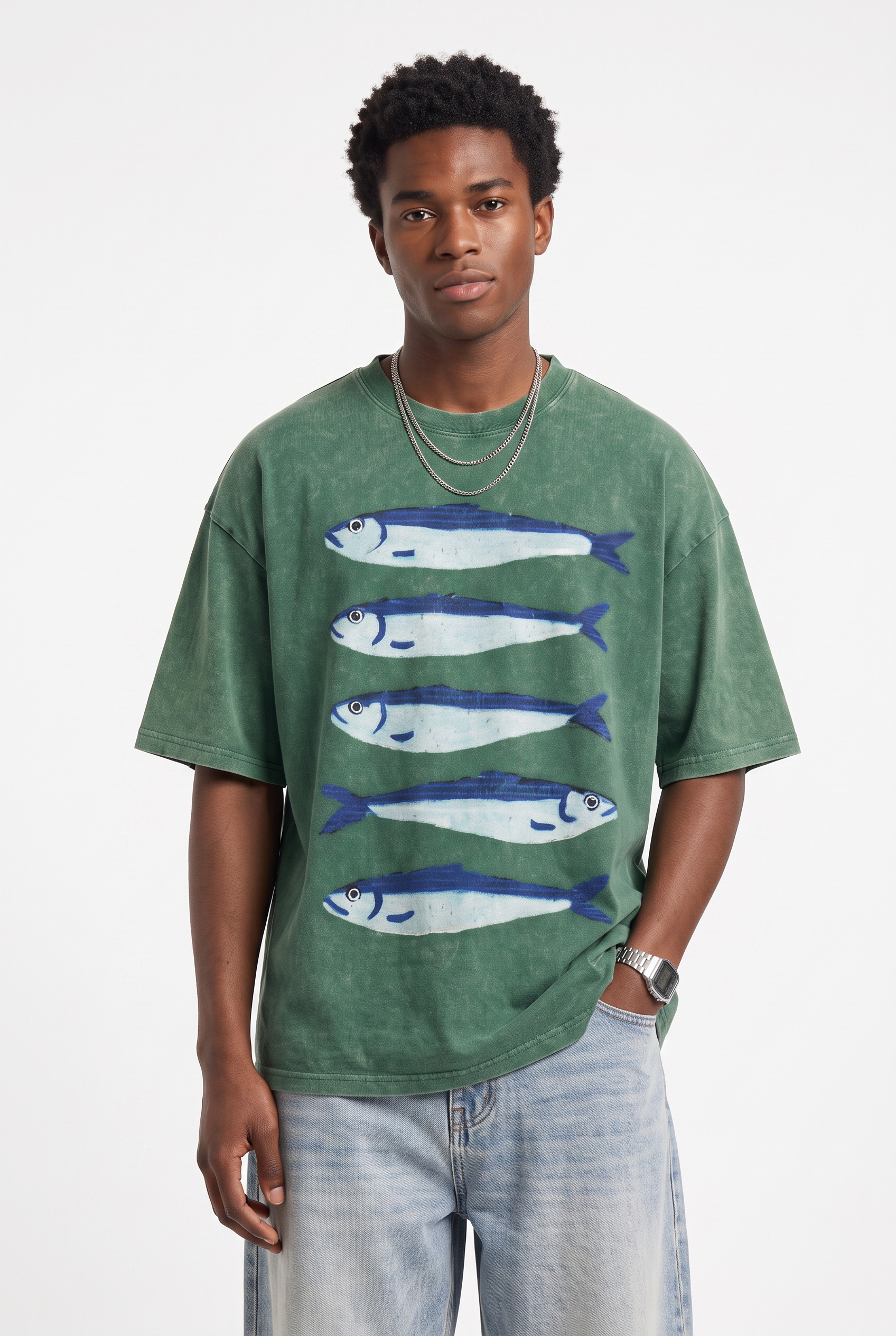 Olive Oversized Crew Neck Tee