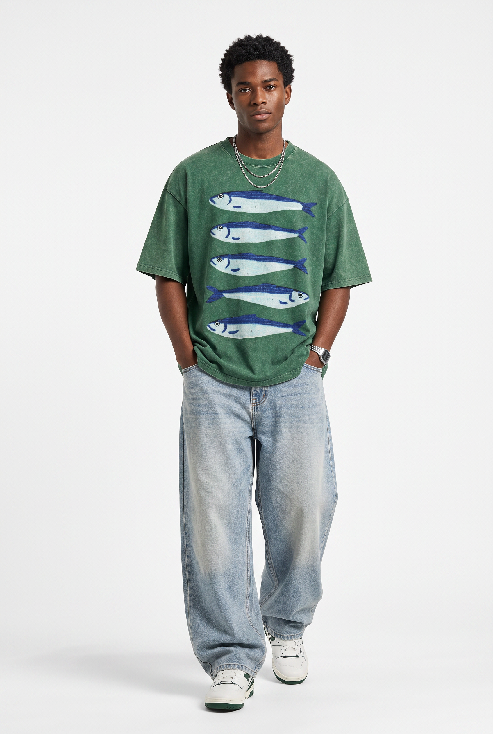 Olive Oversized Crew Neck Tee