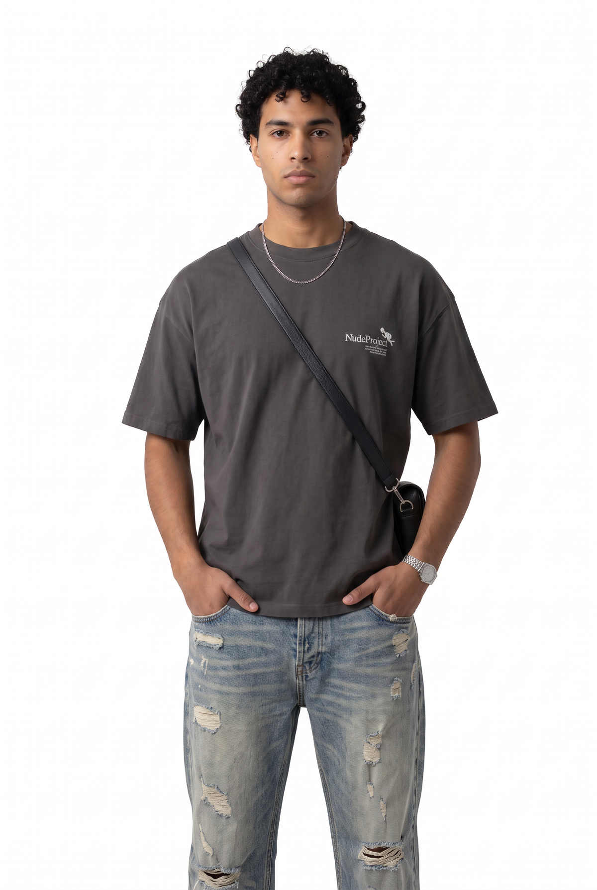 Charcoal Oversized Graphic Tee