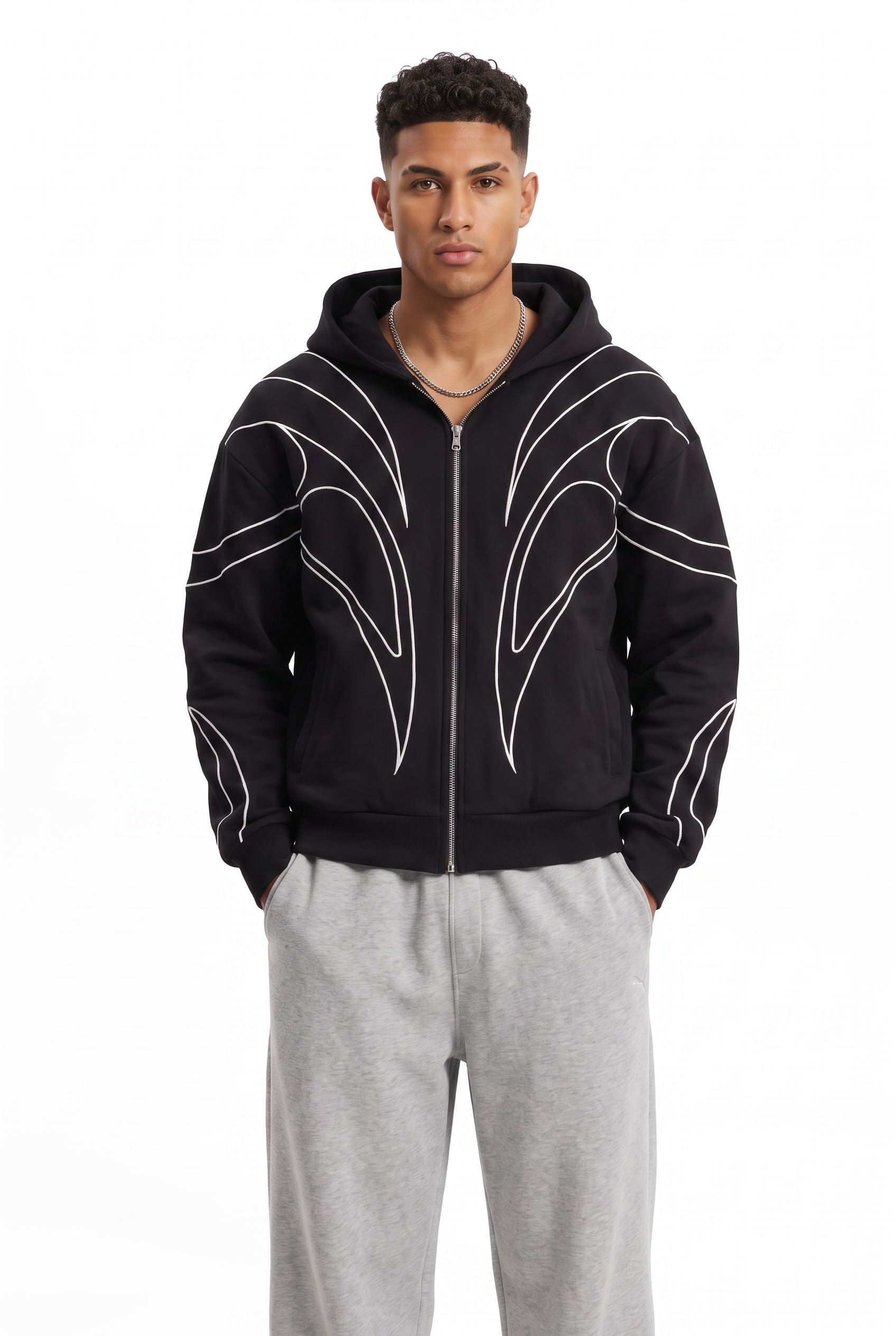 Black Oversized Drawstring Hoodie