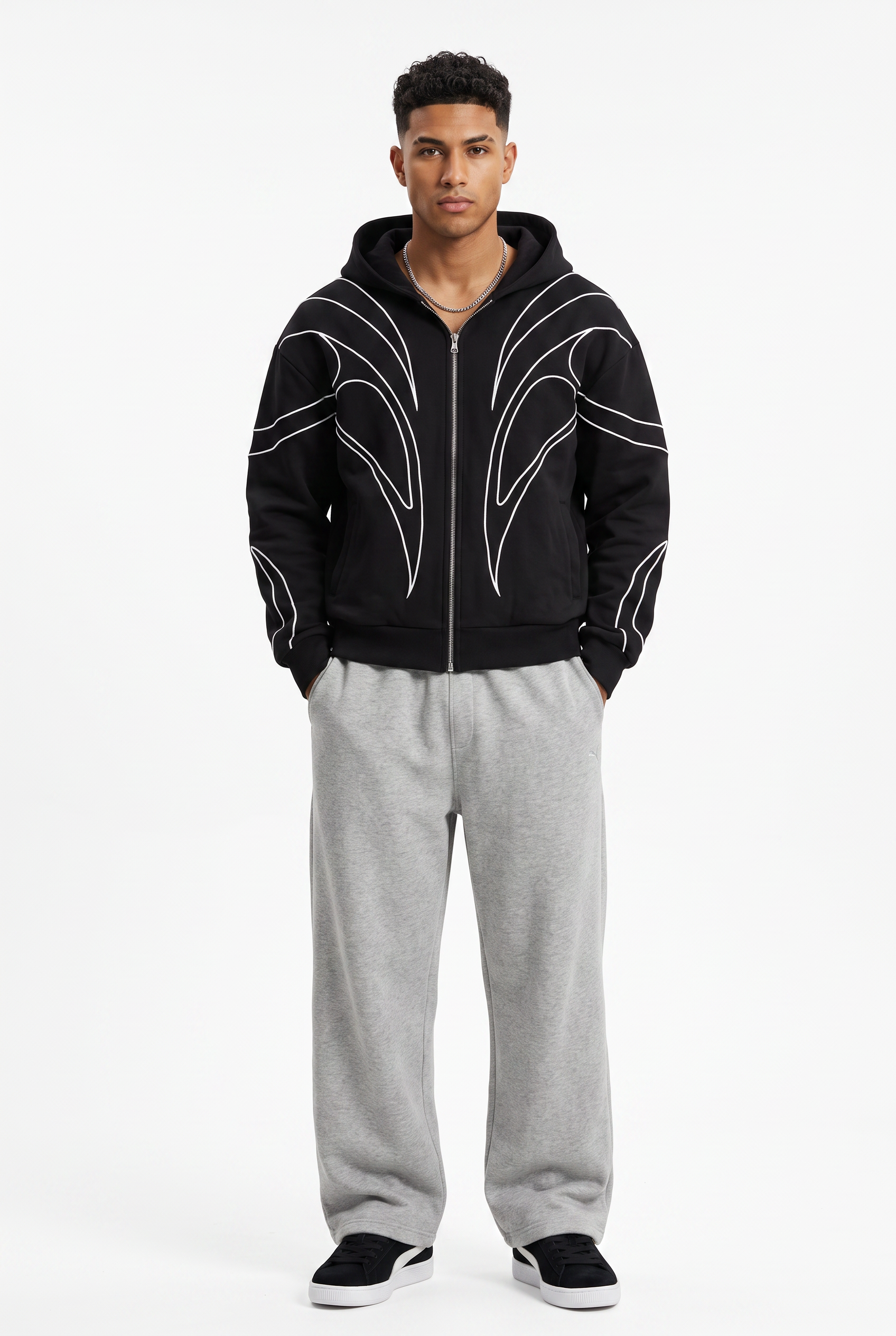 Black Oversized Drawstring Hoodie