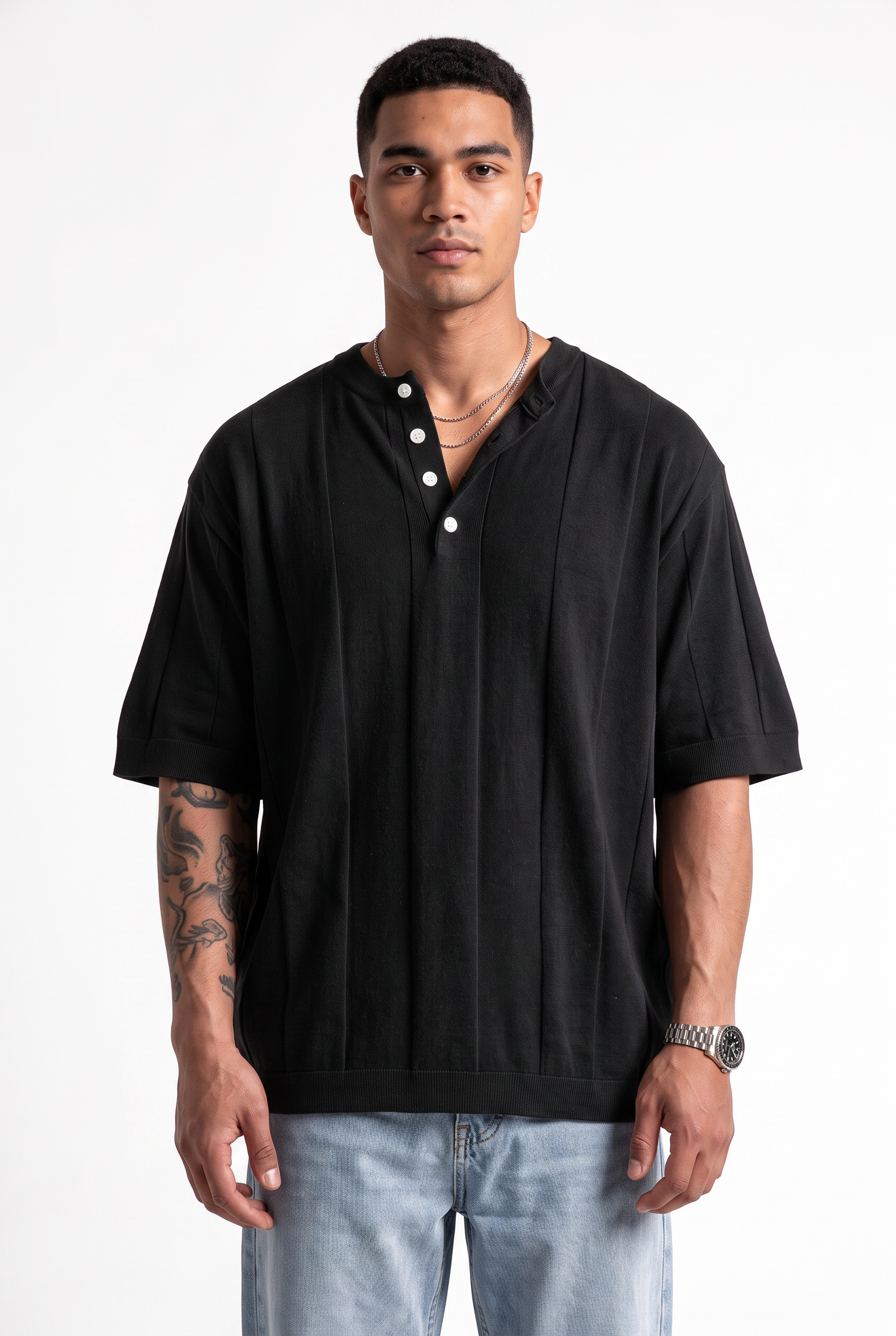 Black Oversized Drop Shoulder Tee