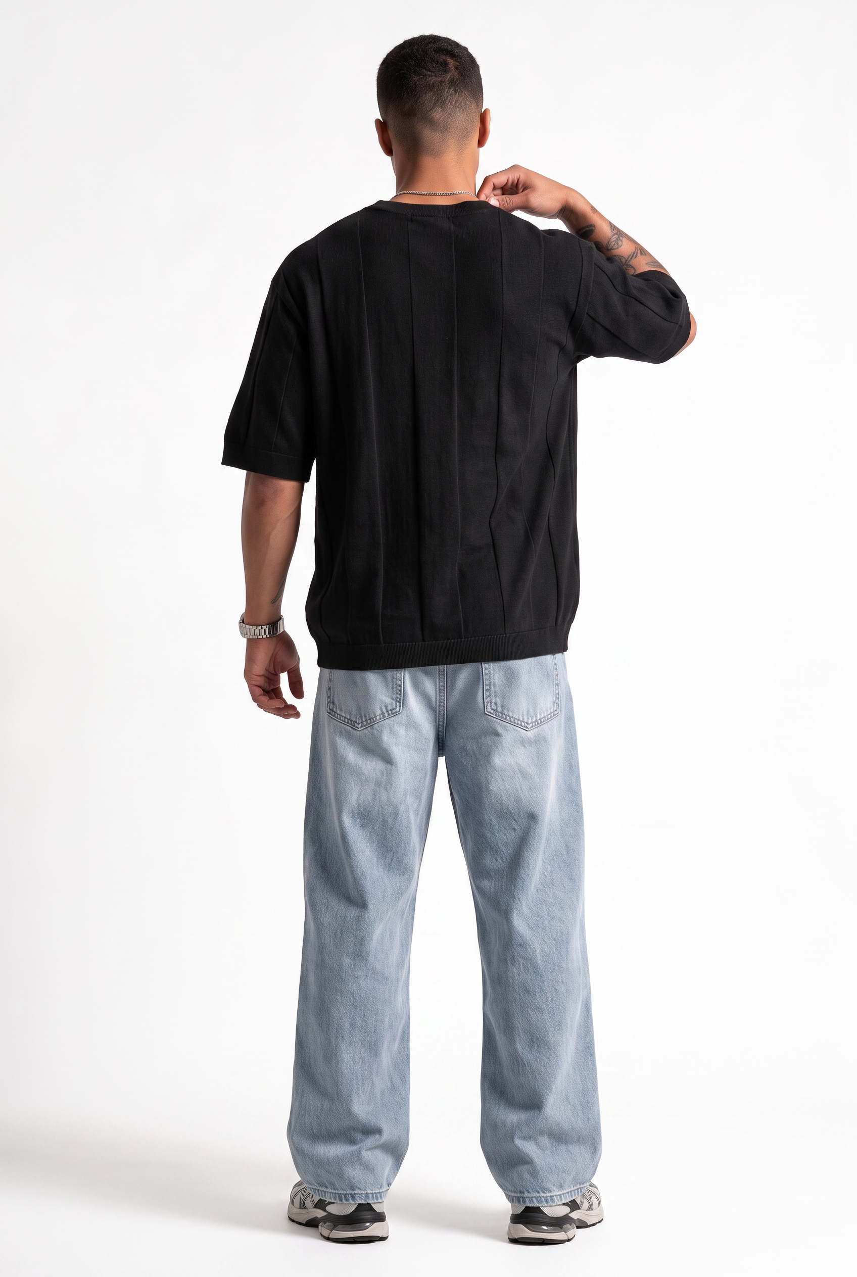 Black Oversized Drop Shoulder Tee
