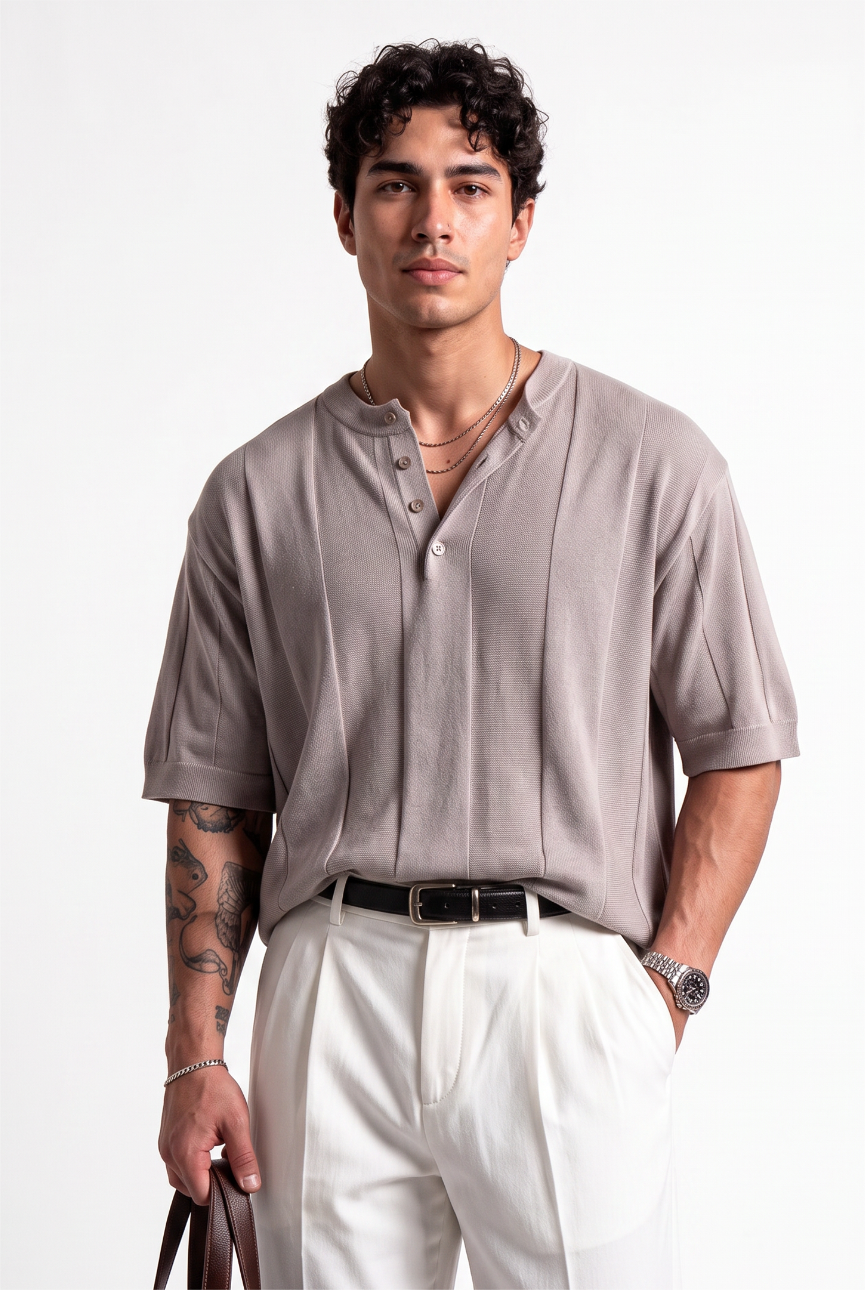 Grey Dropped Shoulder Oversized Tee