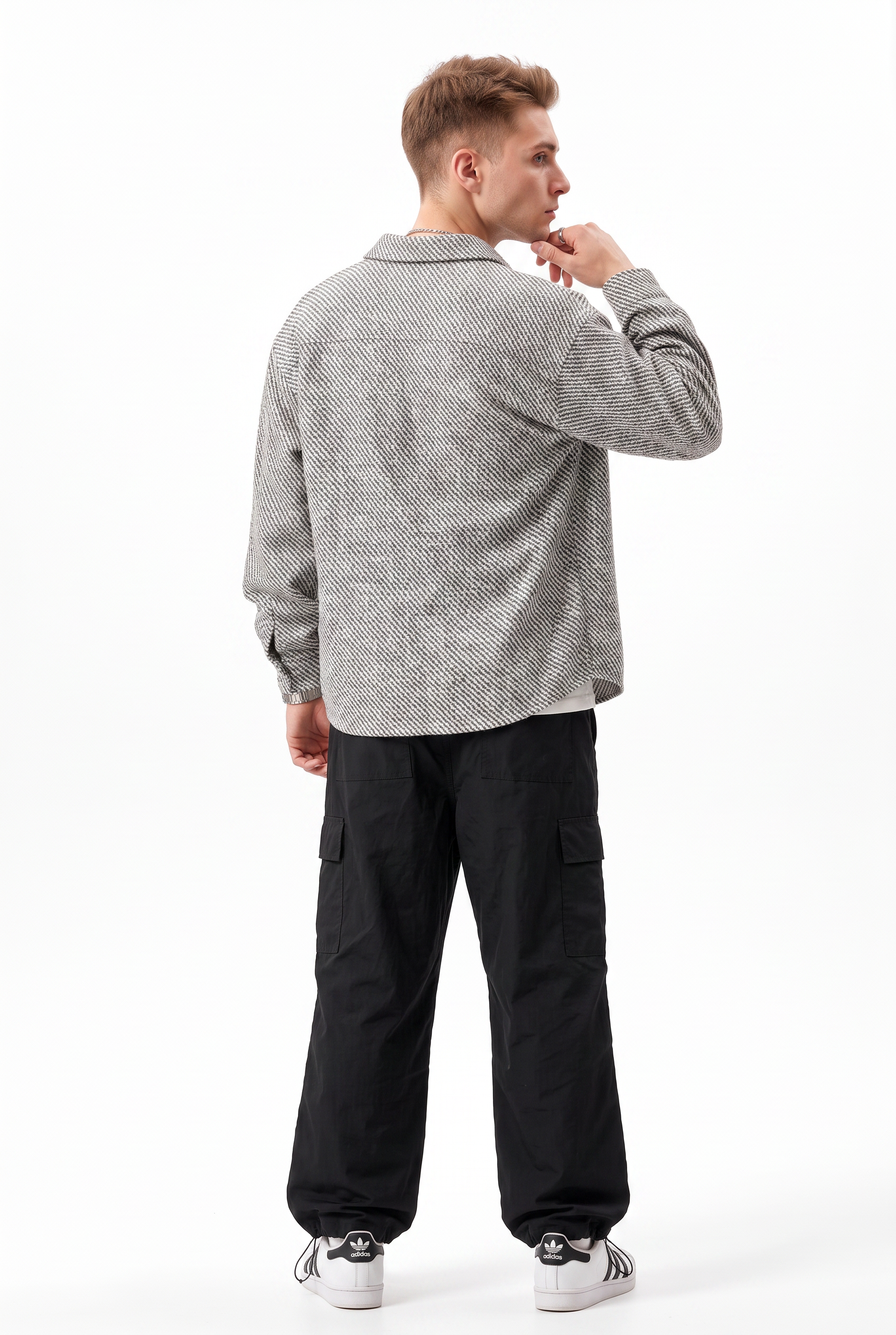 White Chest Pocket Casual Shirt