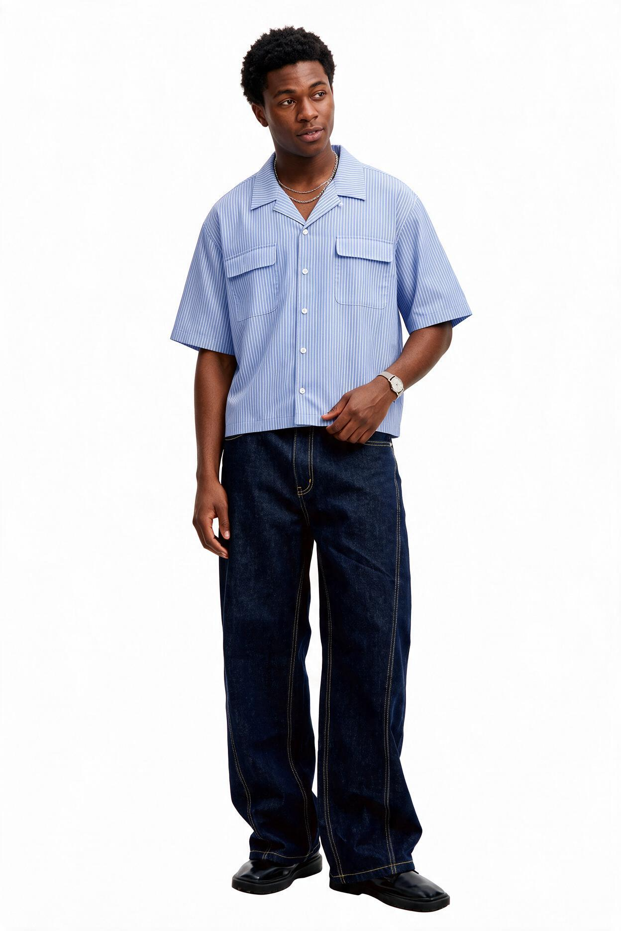Sky Blue Chest Pocket Casual Shirt