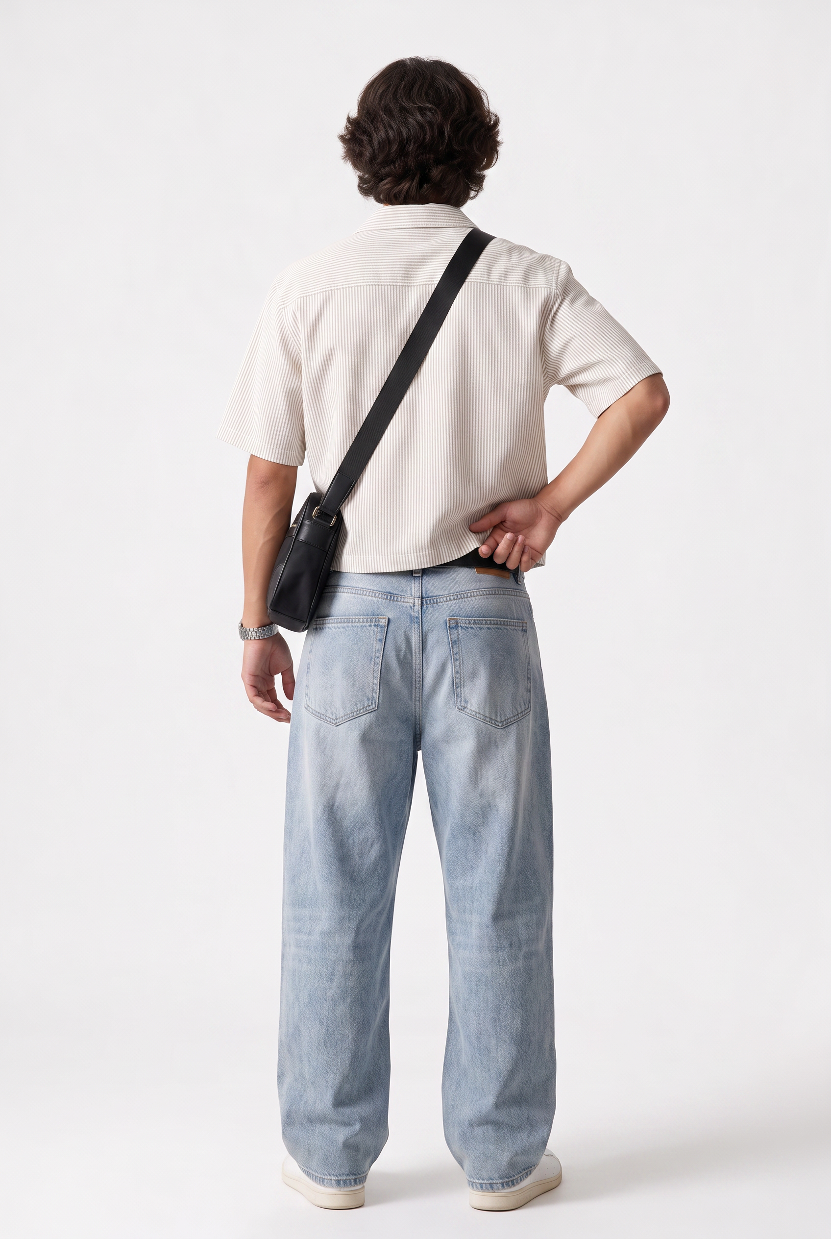 White Chest Pocket Casual Shirt