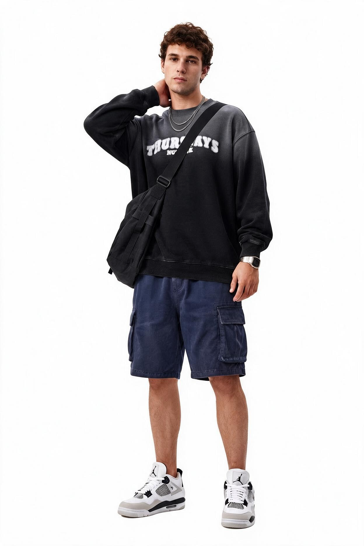 Black Dropped Shoulder Oversized Sweatshirt