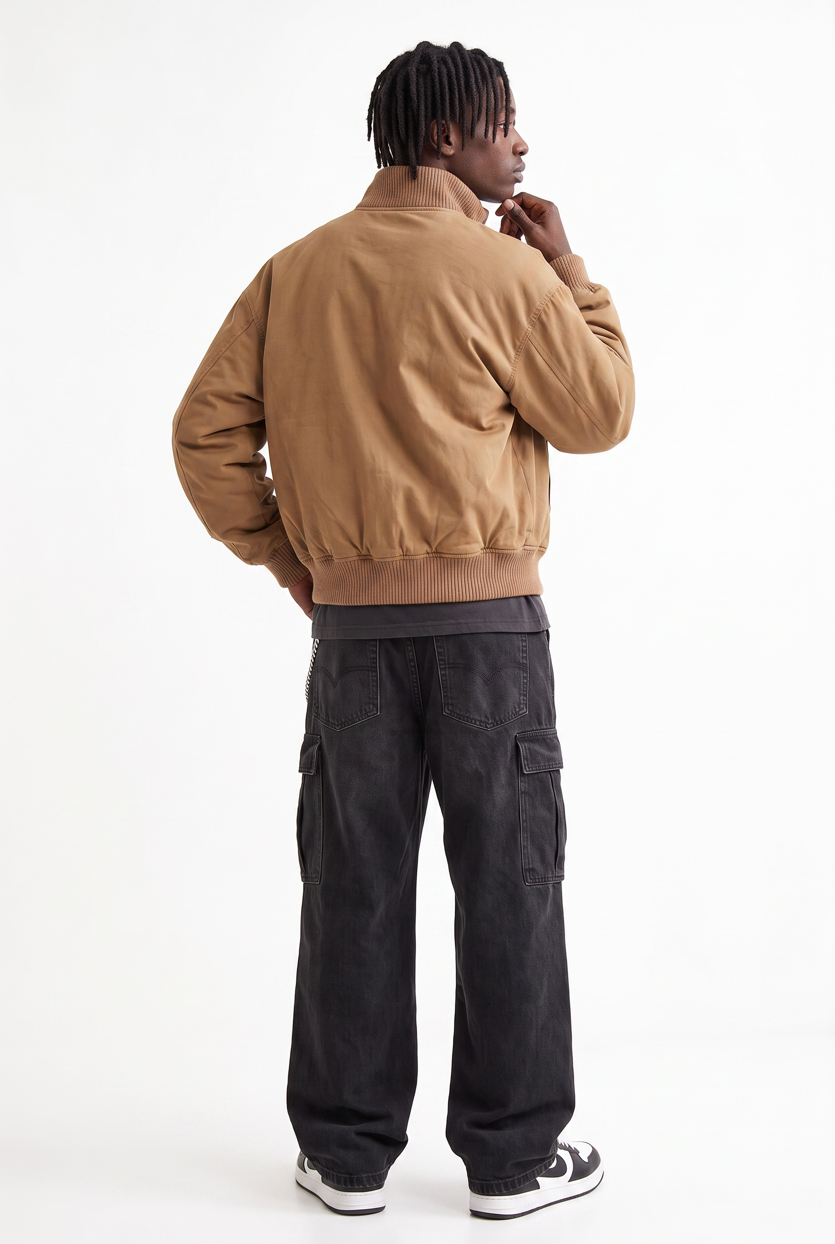 Brown Zip Placket Regular Jacket