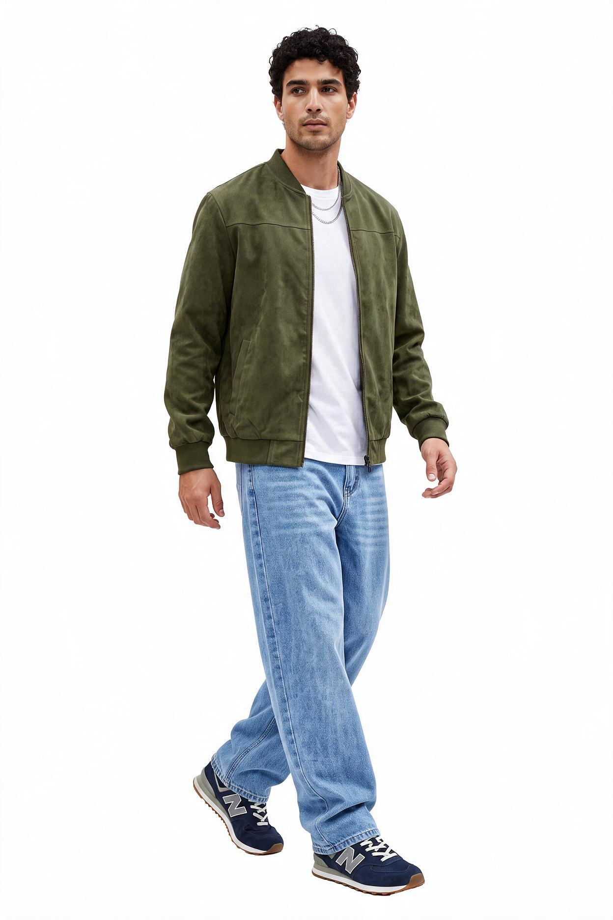 Olive Zip-Up Hooded Jacket