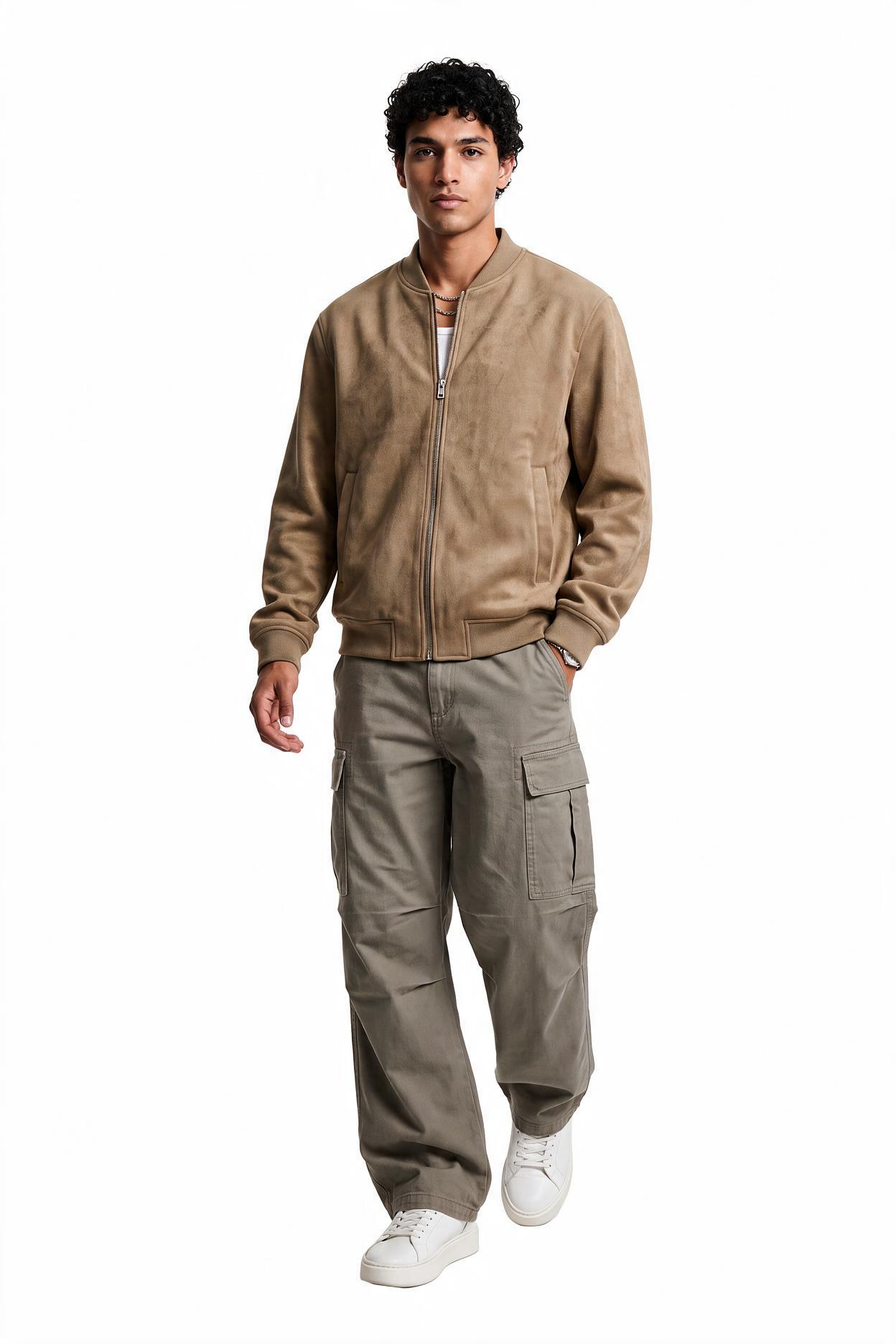 Beige Chest Pocket Overshirt Jacket